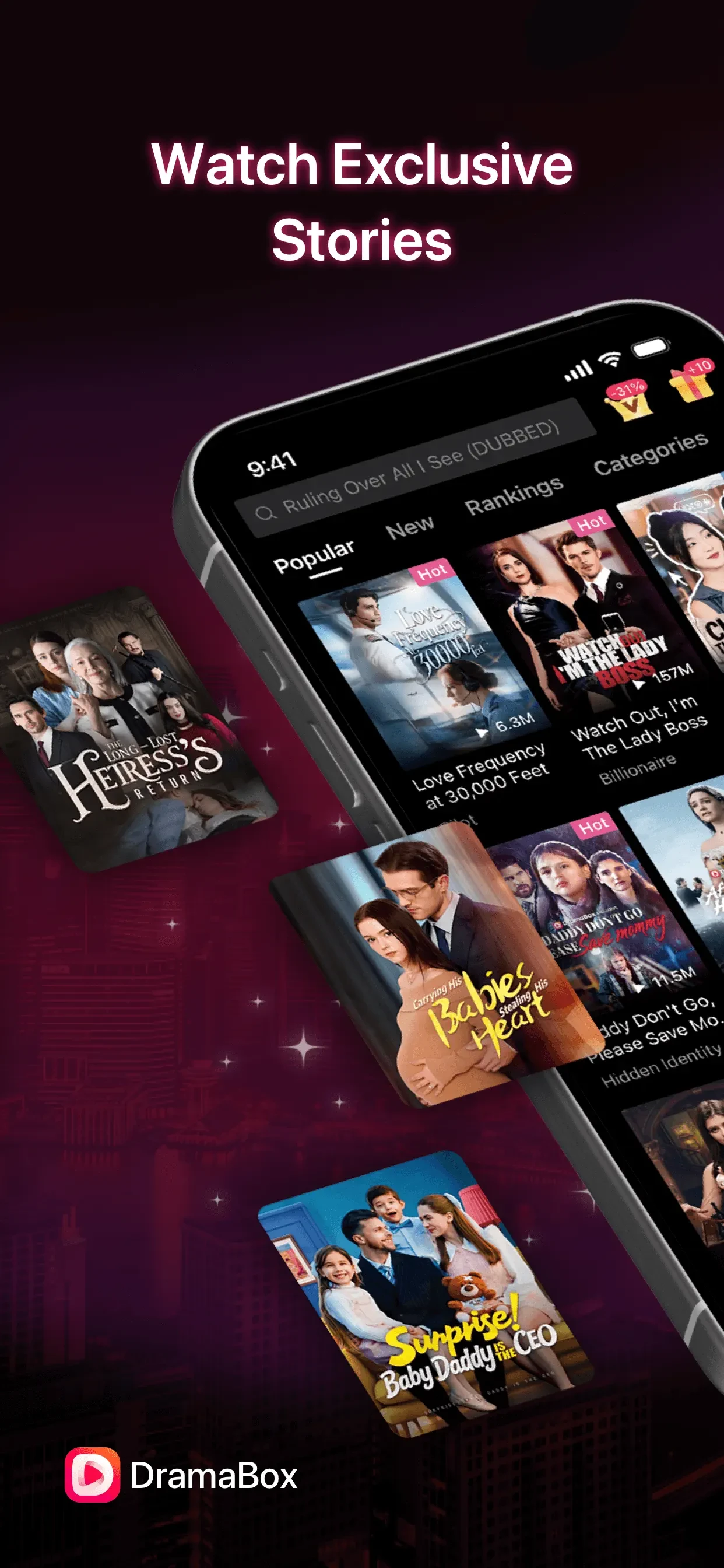 DramaBox - Stream Drama Shorts app store screenshot 1 — Entertainment (iOS)