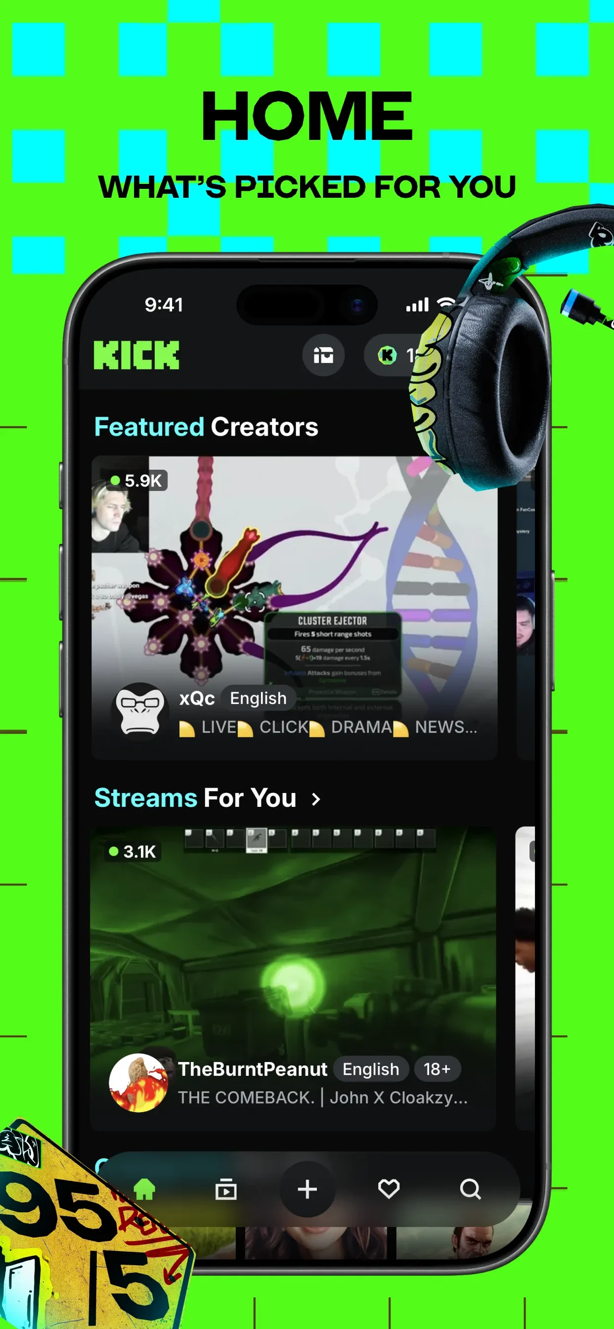 KICK - Live Streaming app store screenshot 1 — Photo & Video (iOS)