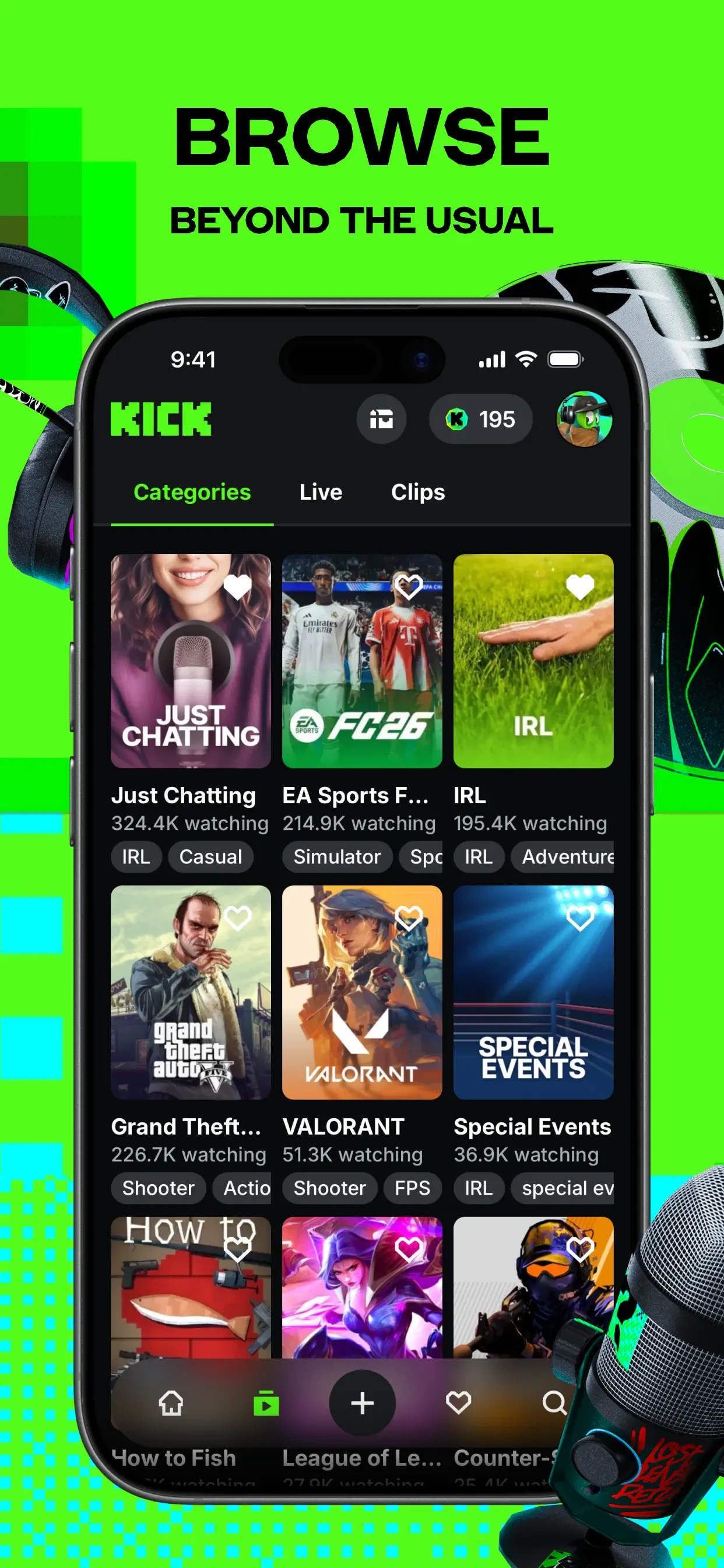 KICK - Live Streaming app store screenshot 2 — Photo & Video (iOS)