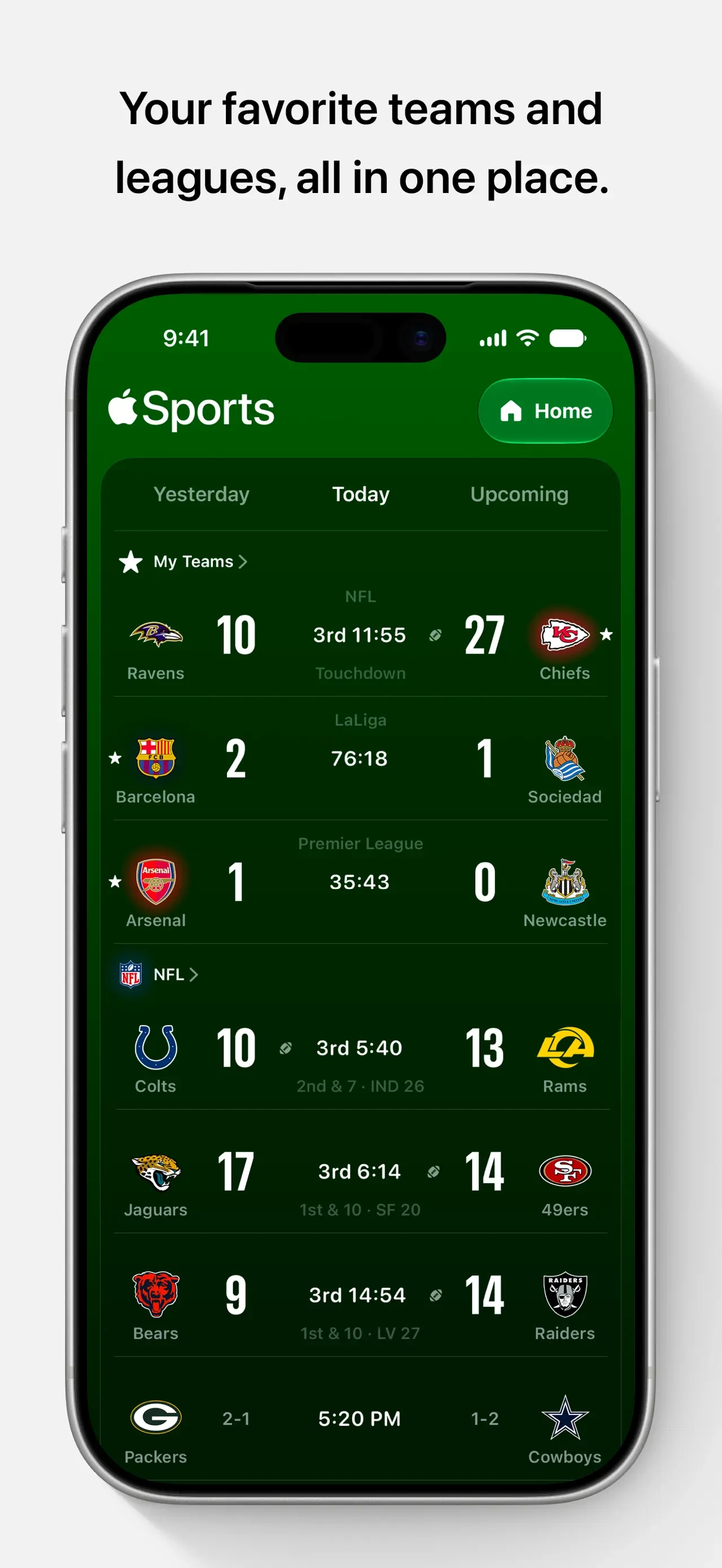 Apple Sports app store screenshot 2 — Unknown (iOS)