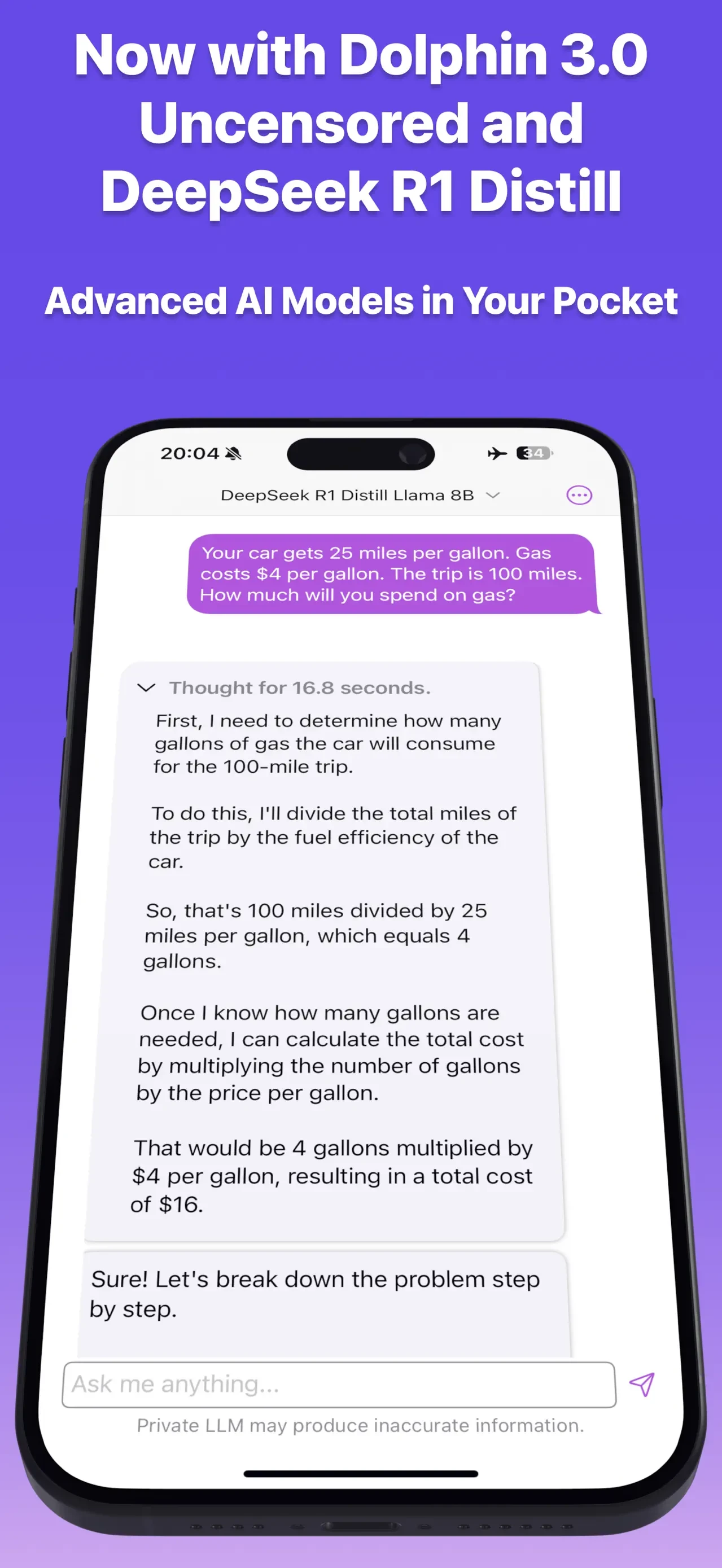 Private LLM - Local AI Chat app store screenshot 1 — Utilities (iOS)
