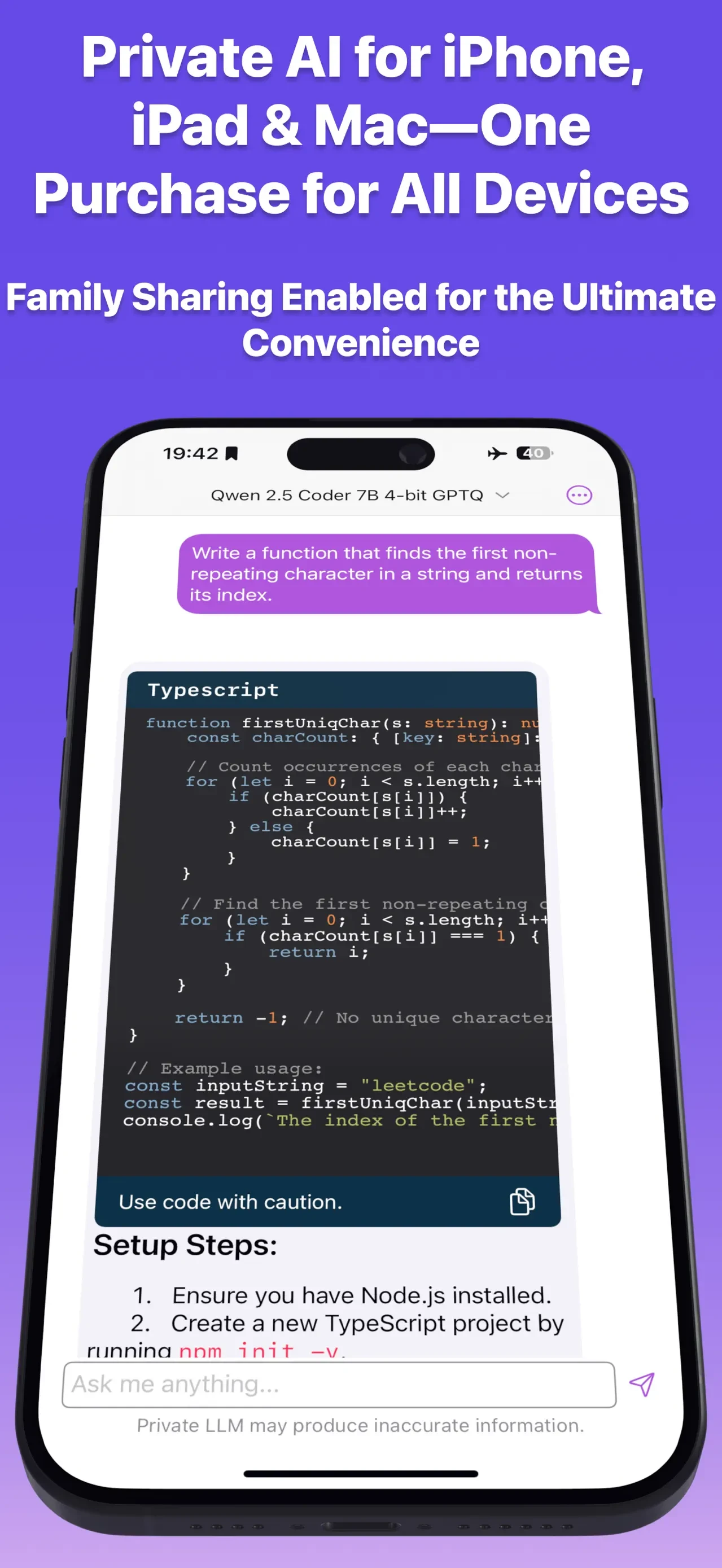 Private LLM - Local AI Chat app store screenshot 5 — Utilities (iOS)