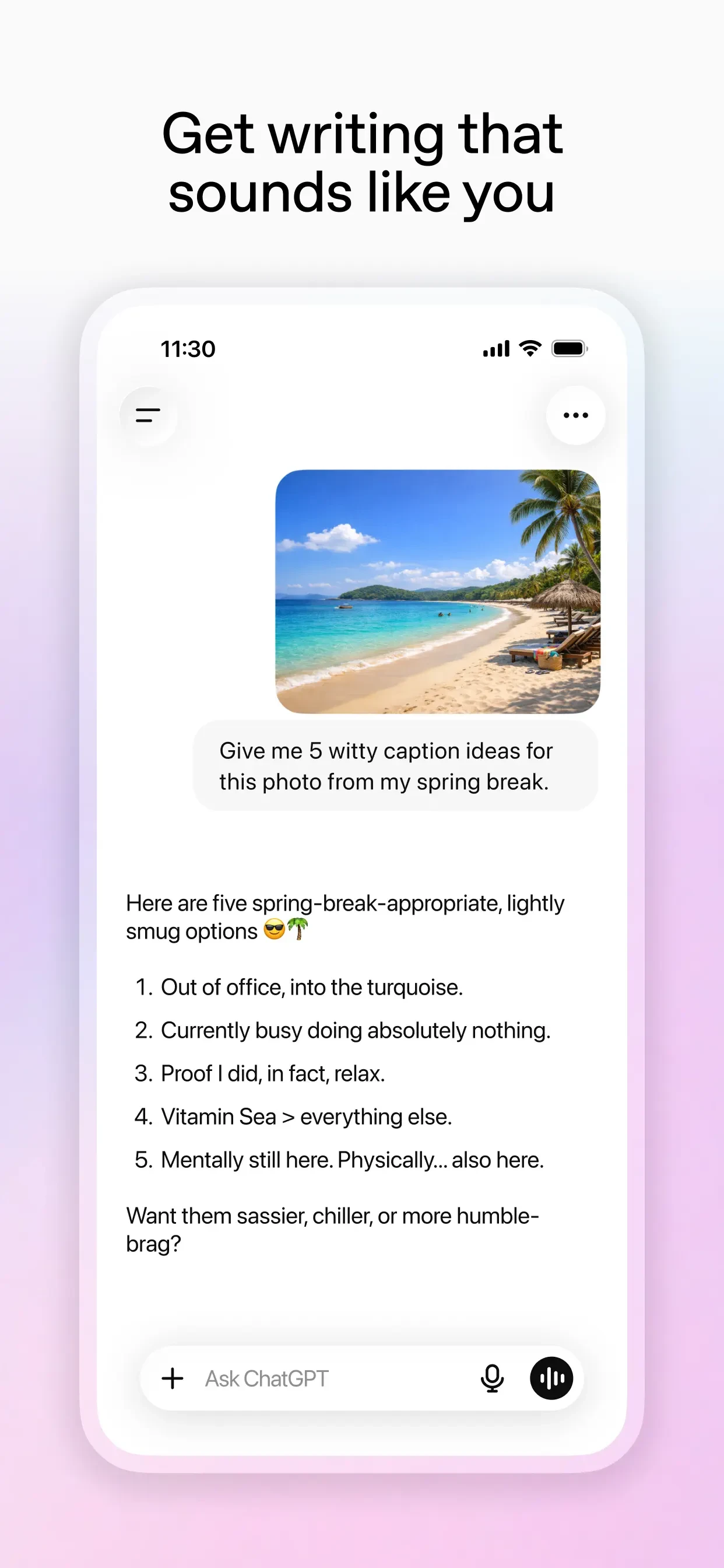 ChatGPT app store screenshot 4 — Productivity (iOS)