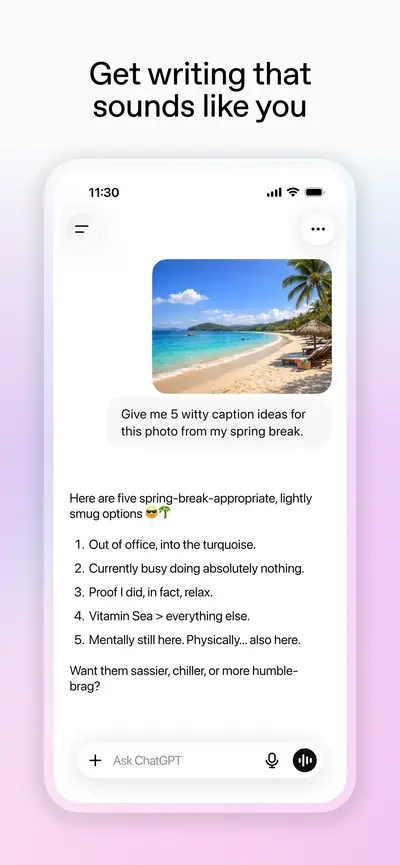 ChatGPT app store screenshot 4 — Productivity (iOS)