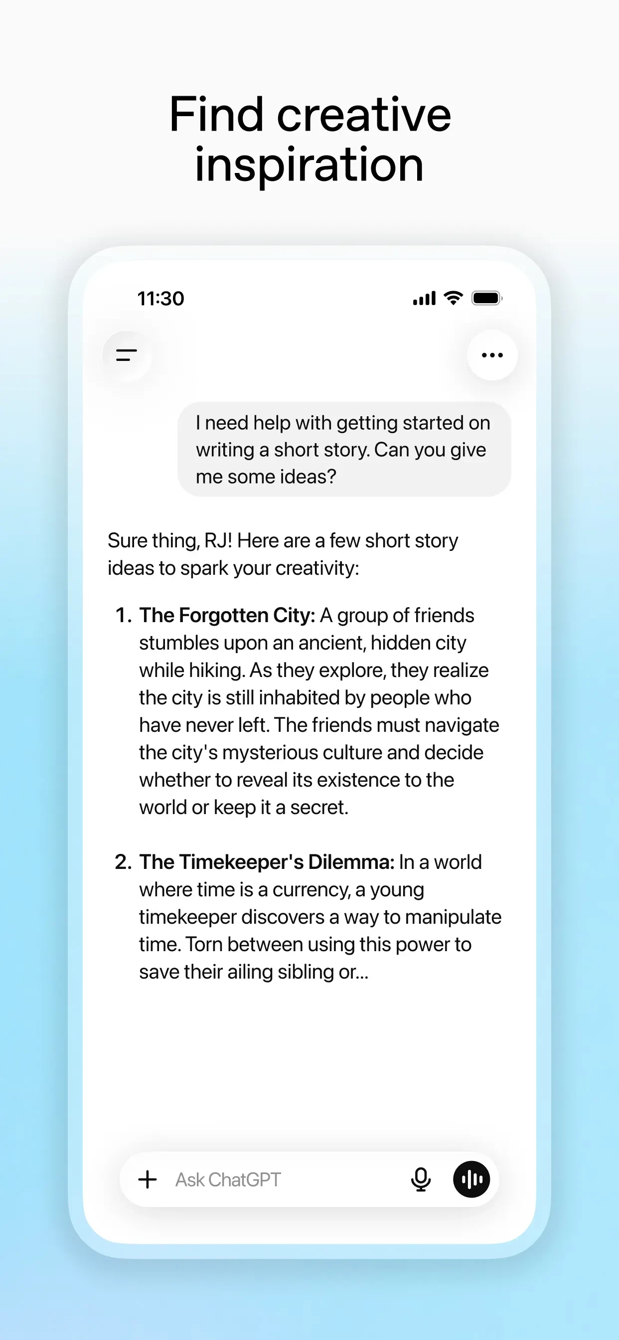 ChatGPT app store screenshot 7 — Productivity (iOS)