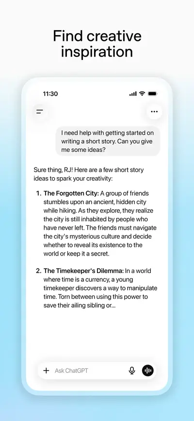 ChatGPT app store screenshot 7 — Productivity (iOS)