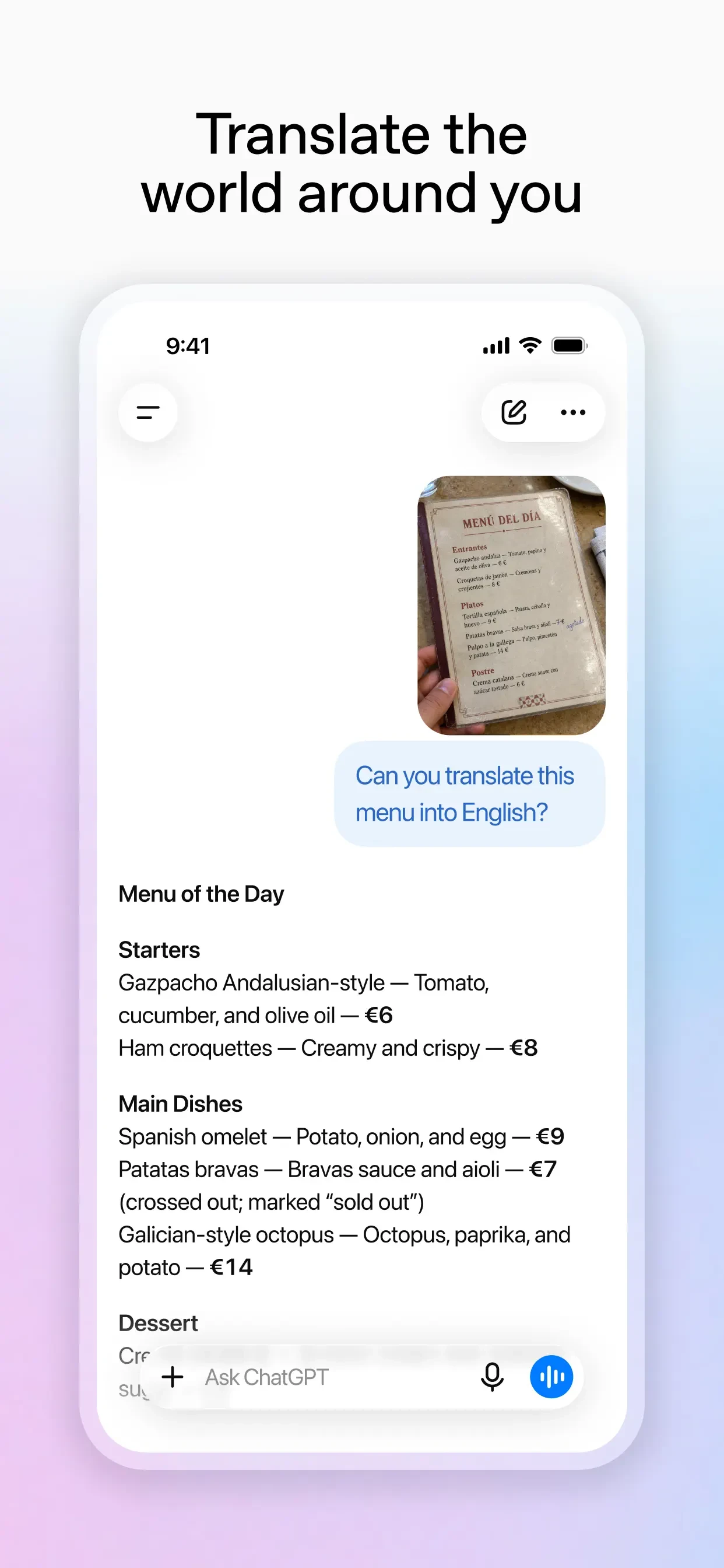 ChatGPT app store screenshot 5 — Productivity (iOS)
