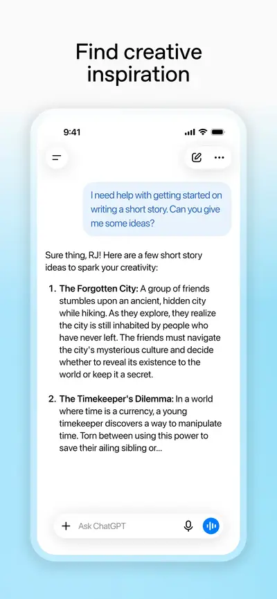 ChatGPT app store screenshot 6 — Productivity (iOS)