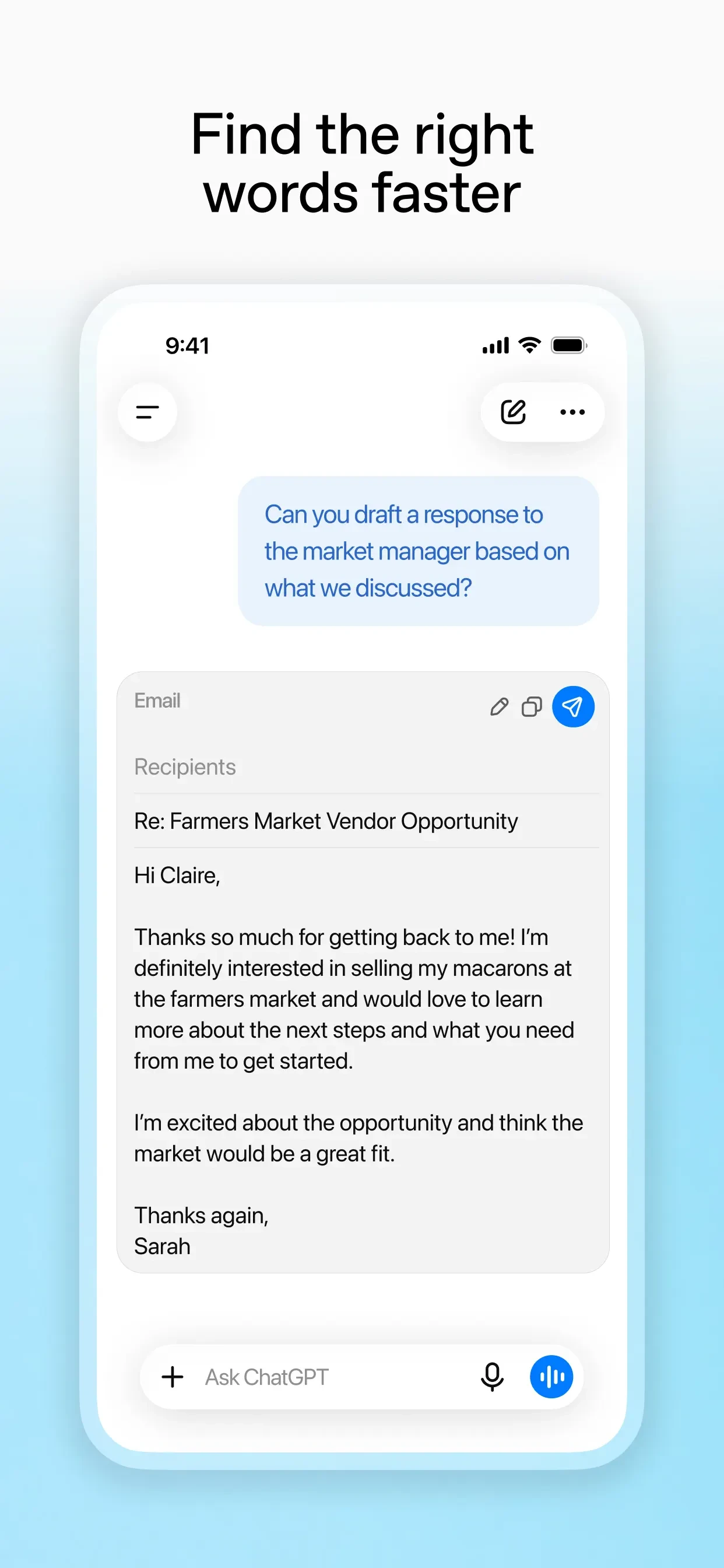 ChatGPT app store screenshot 8 — Productivity (iOS)