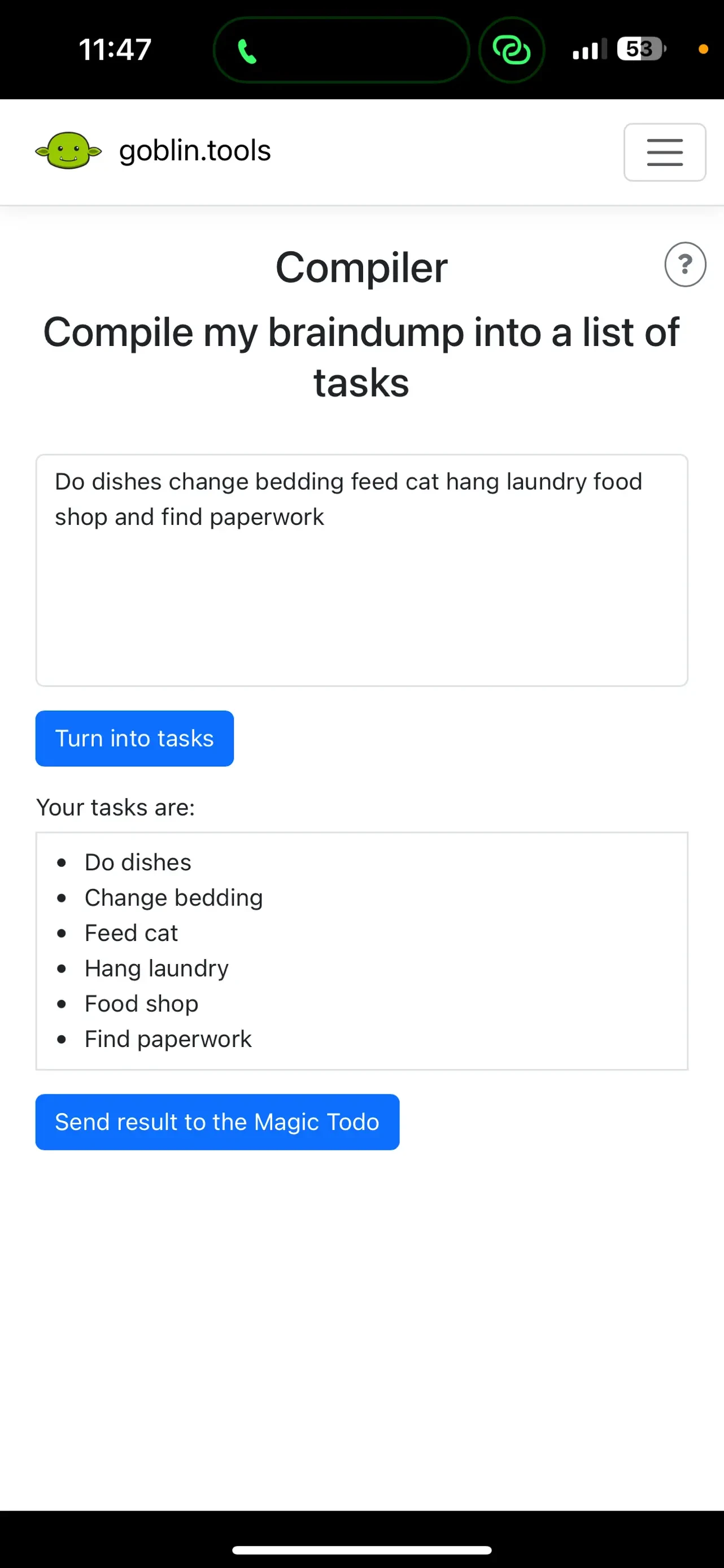 Goblin Tools app store screenshot 3 — Utilities (iOS)