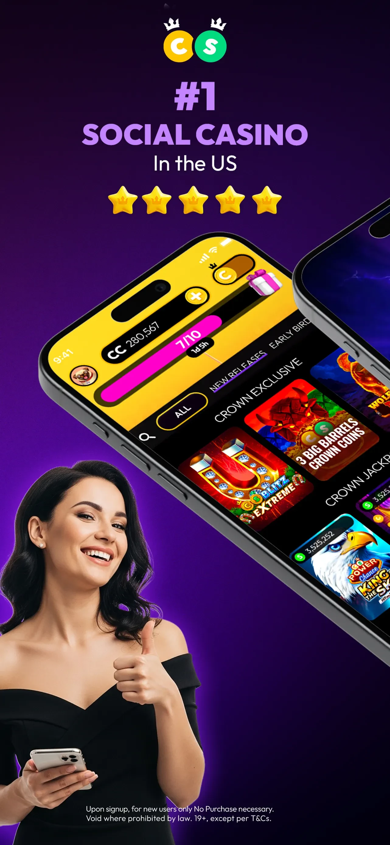 CrownCoins Casino app store screenshot 1 — Games (iOS)