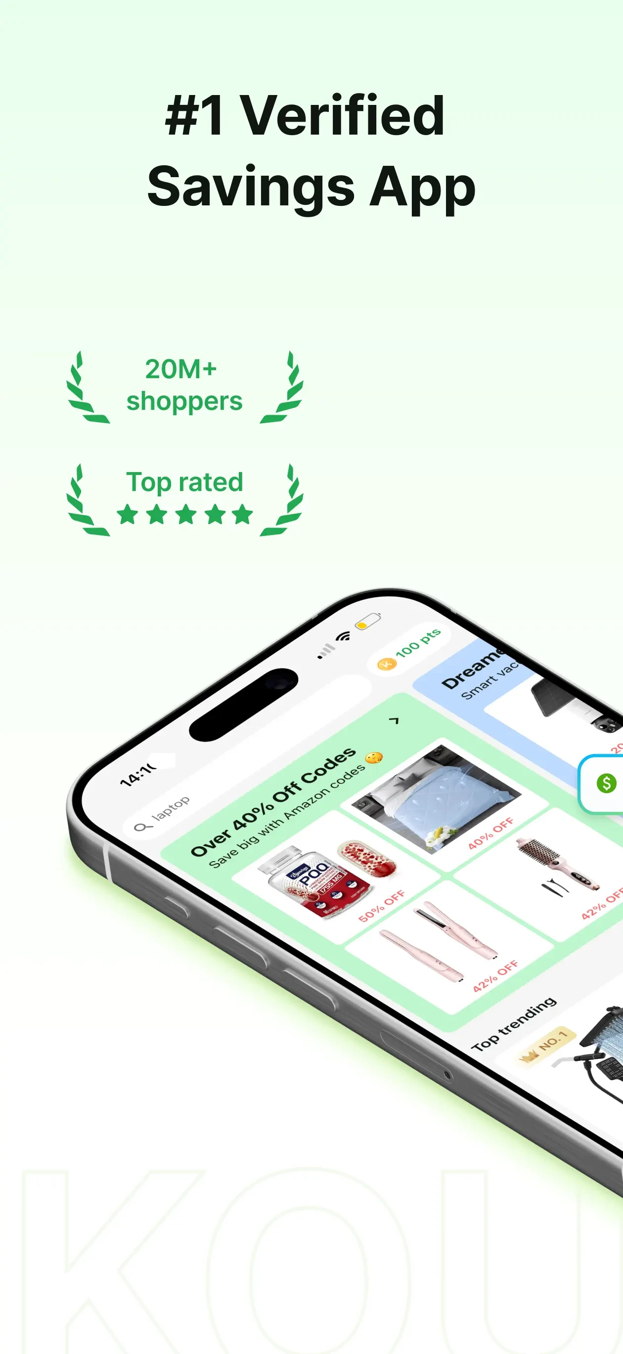 Koupon: Promo Codes & Deals app store screenshot 1 — Unknown (iOS)