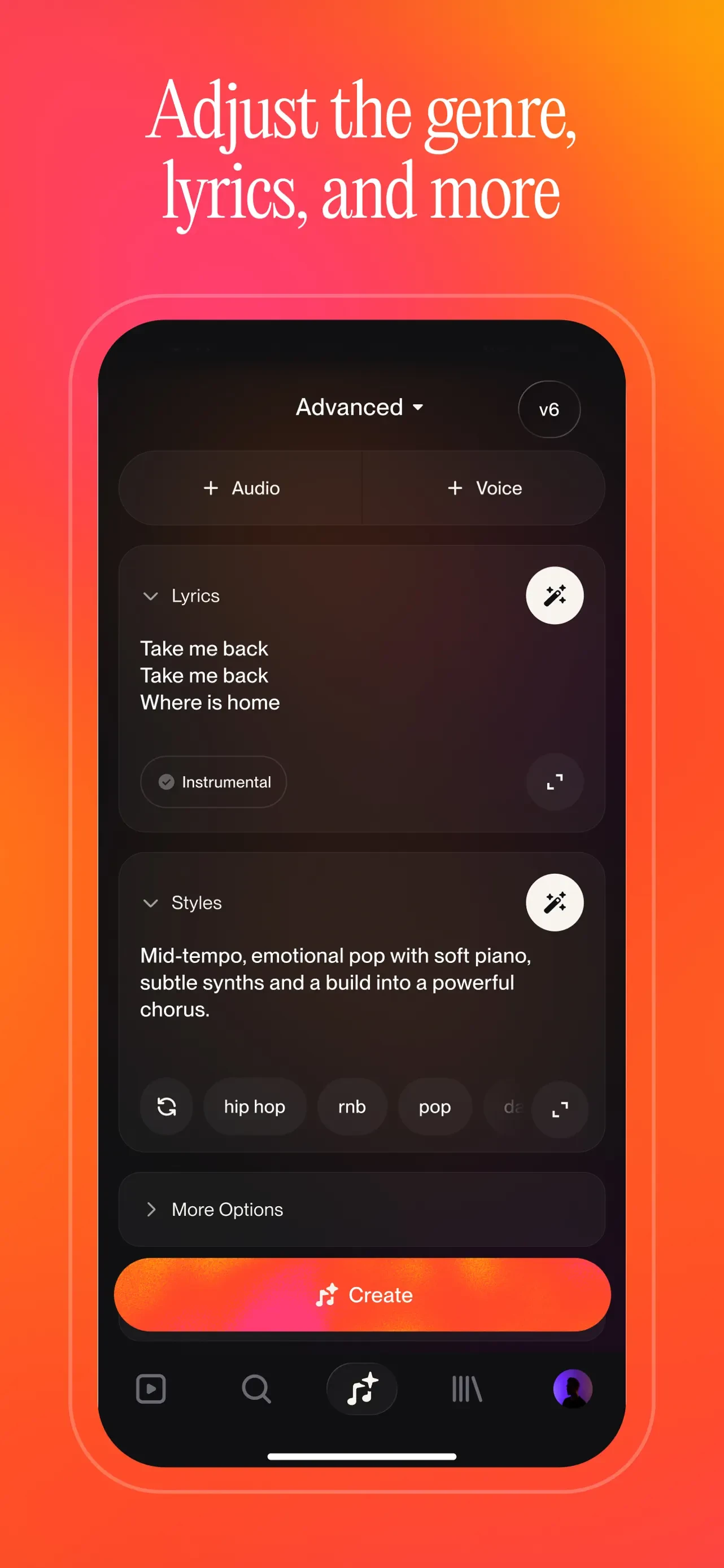 Suno - AI Songs, Music, Lyrics app store screenshot 2 — Music (iOS)