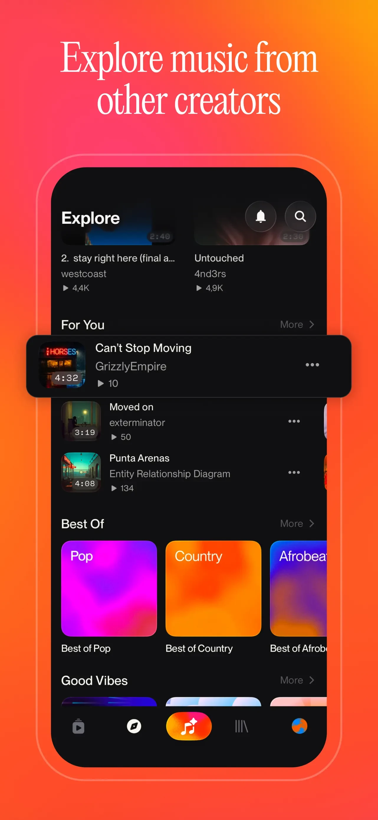 Suno - AI Songs, Music, Lyrics app store screenshot 3 — Music (iOS)