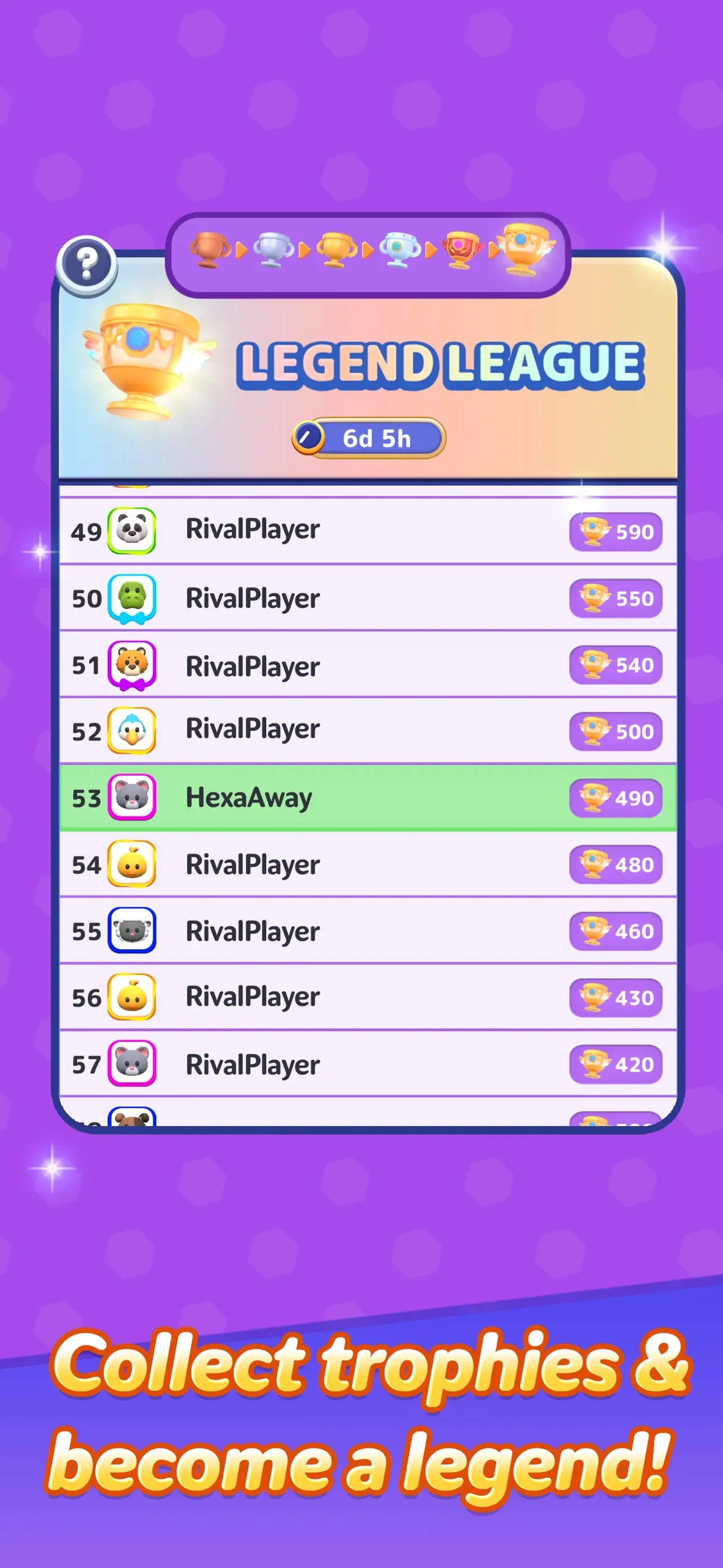 Hexa Away app store screenshot 5 — Games (iOS)