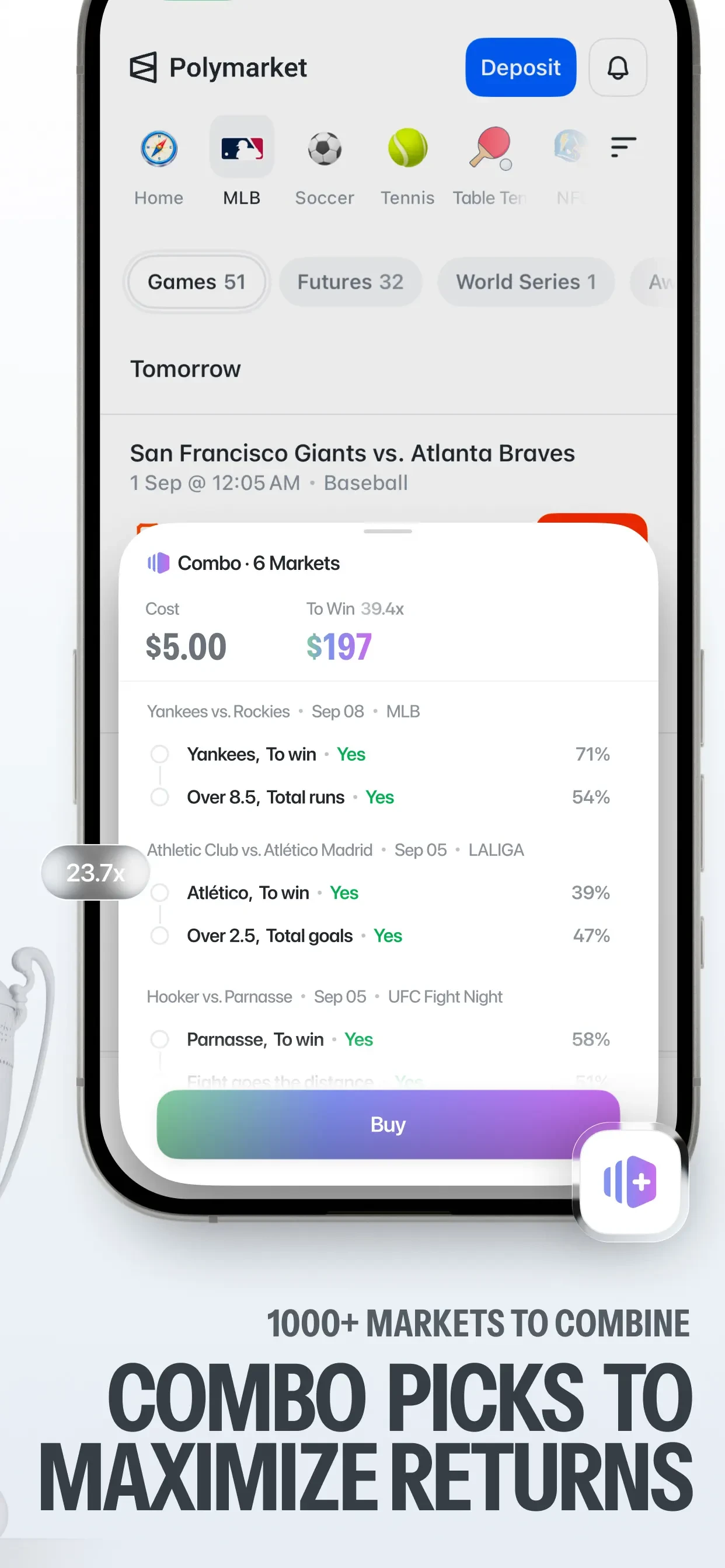 Polymarket: Trade Live Sports app store screenshot 4 — Finance (iOS)