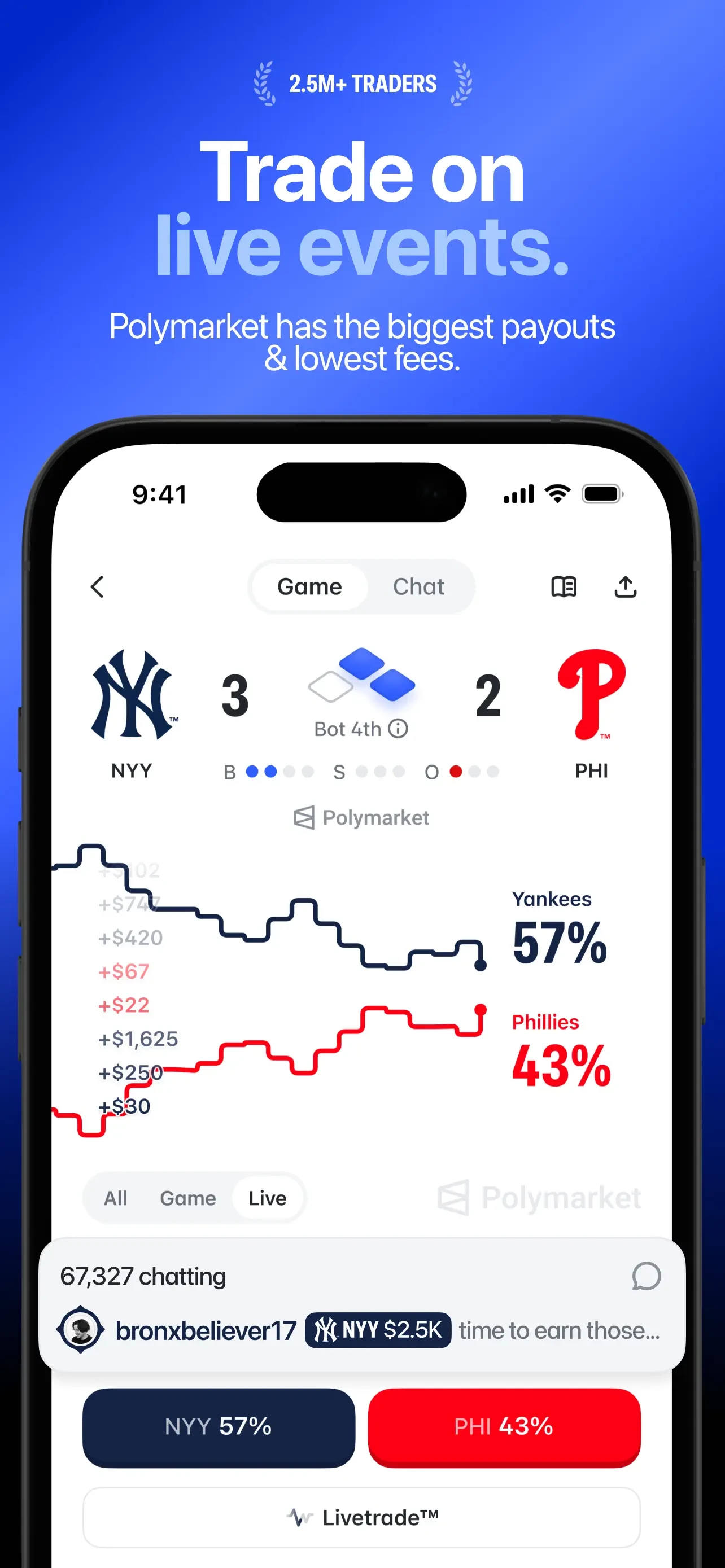 Polymarket app store screenshot 1 — Finance (iOS)