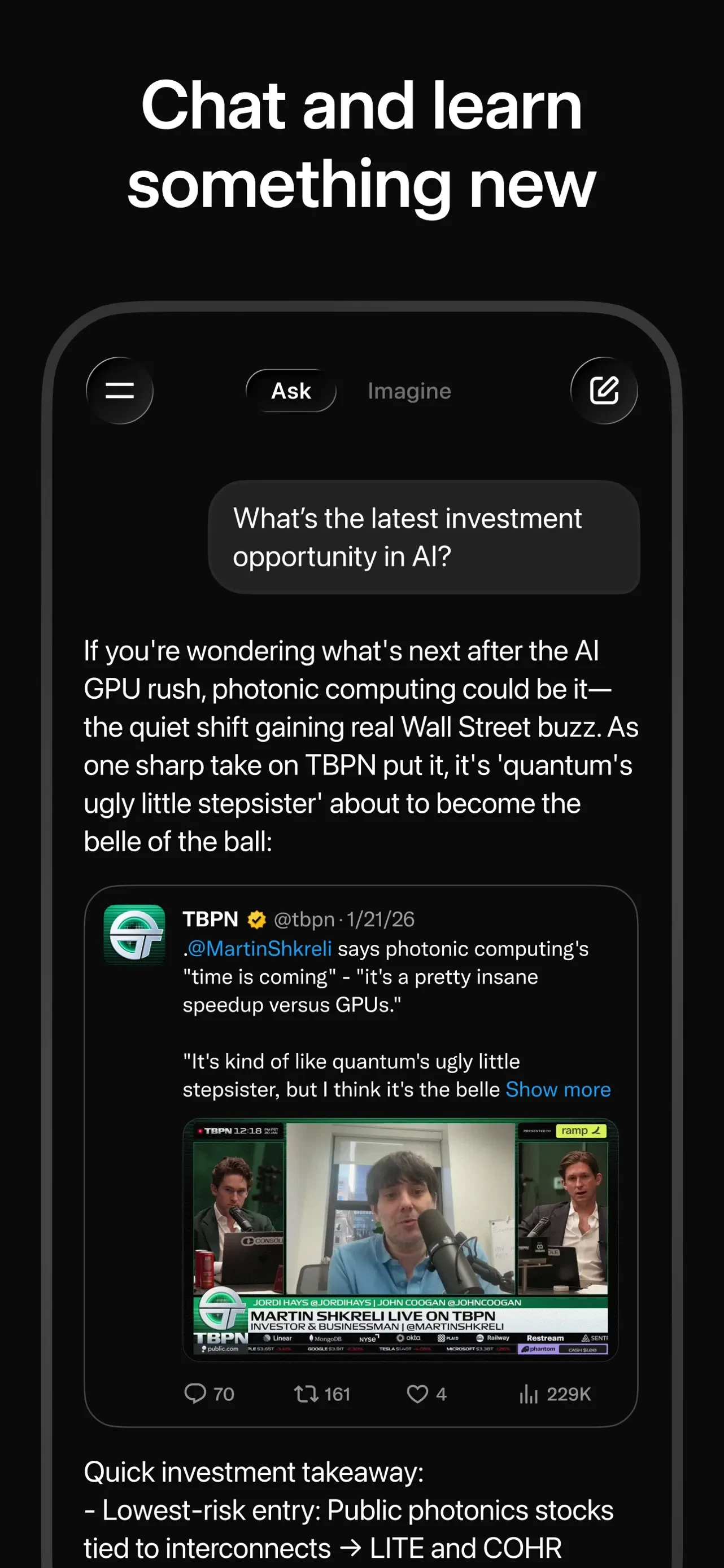 Grok AI app store screenshot 3 — Productivity (iOS)