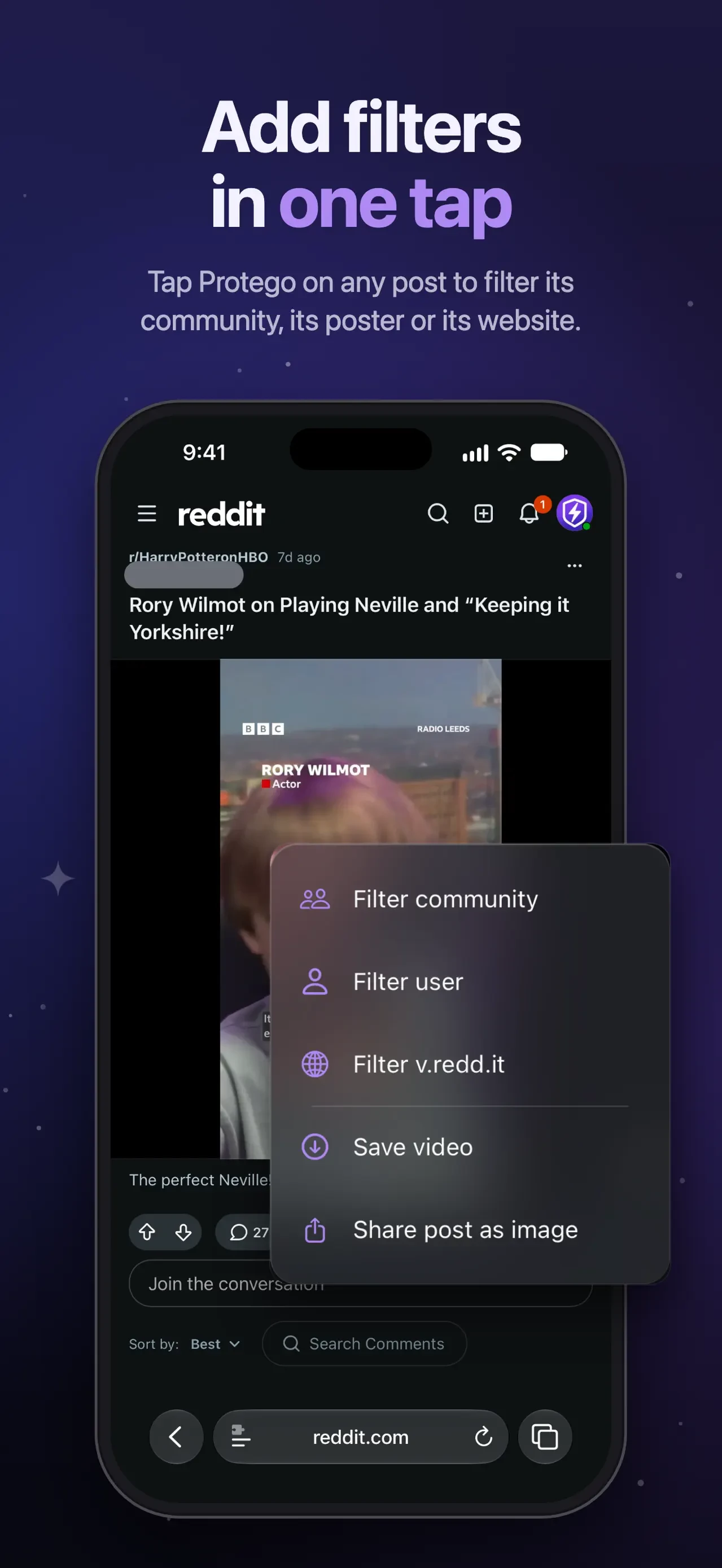 Protego for Reddit app store screenshot 3 — Unknown (iOS)