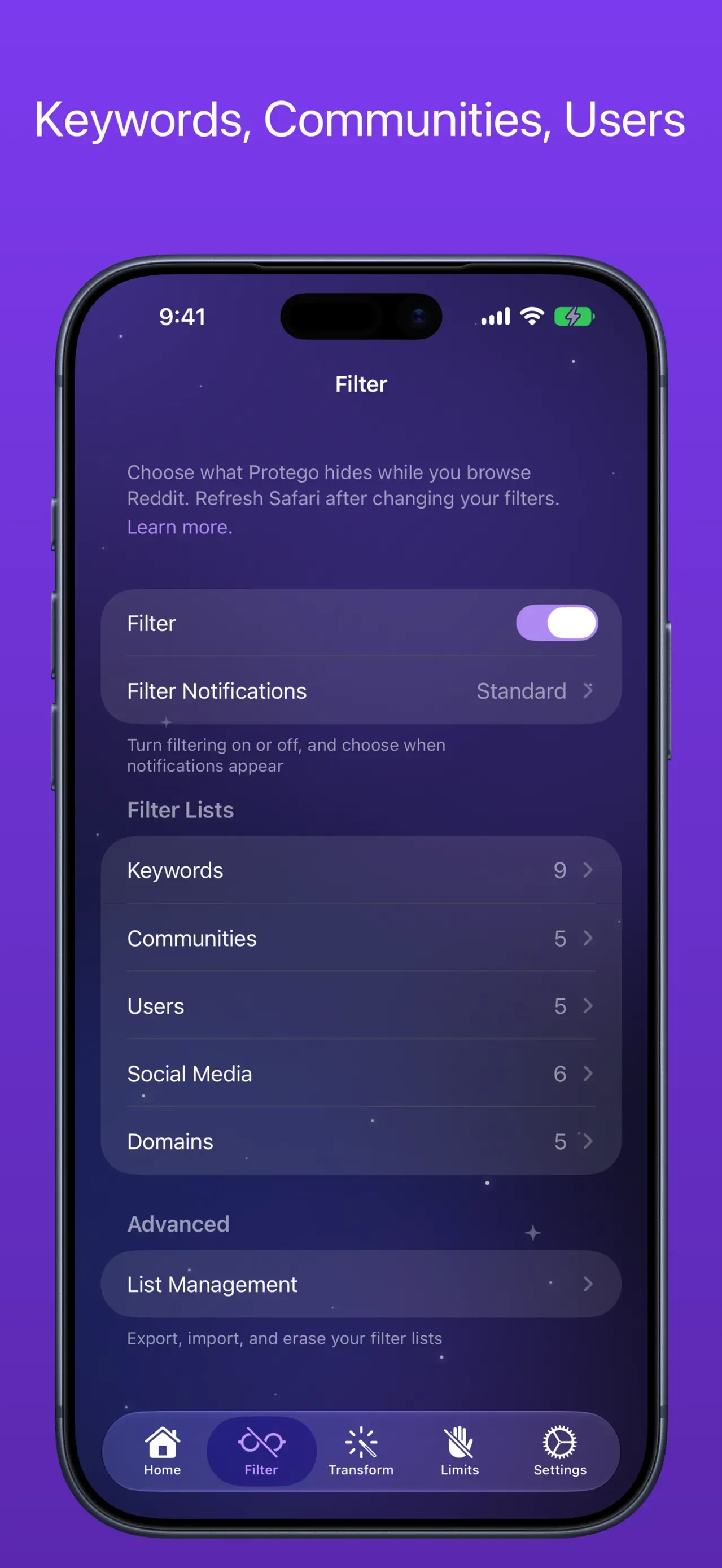 Protego for Reddit app store screenshot 4 — Unknown (iOS)