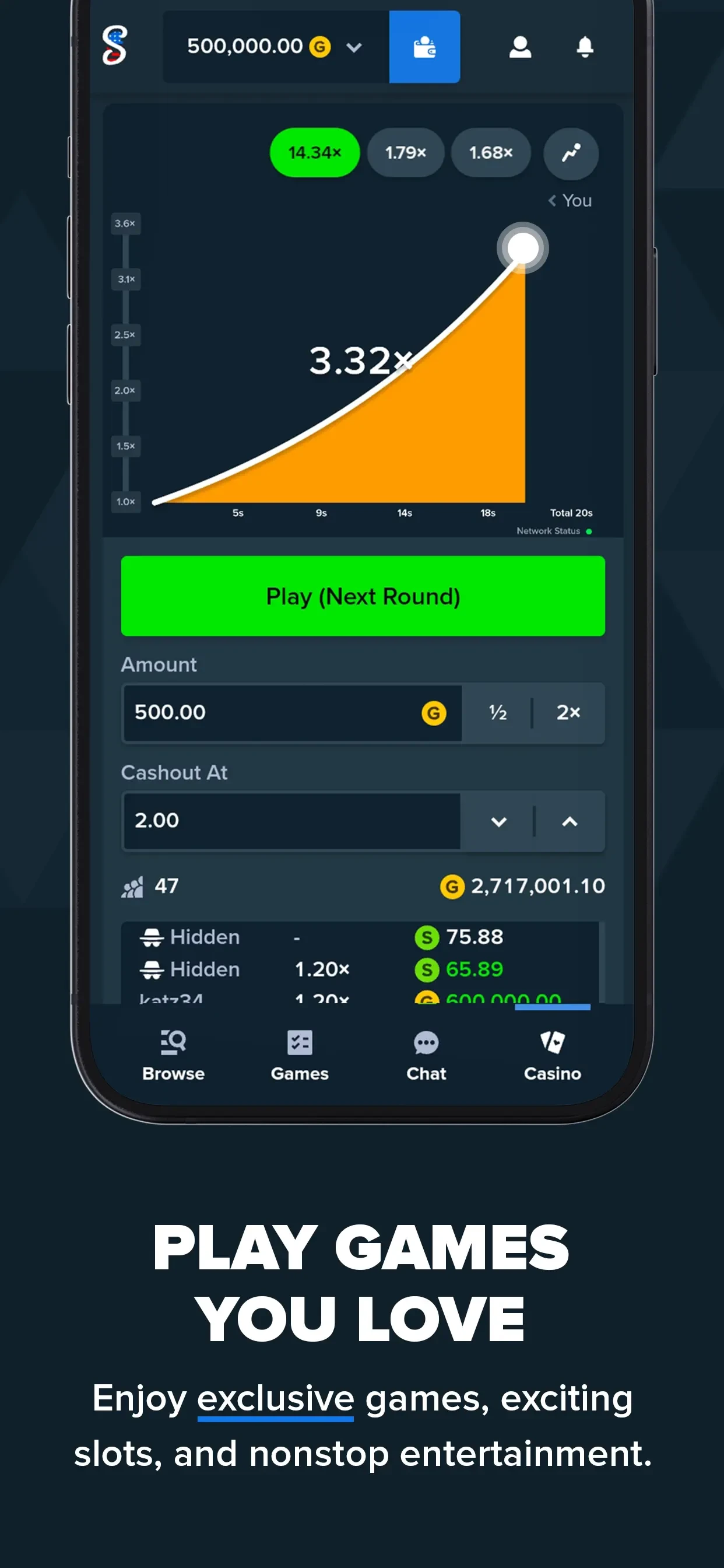 Stake US - Casino & Slots app store screenshot 2 — Games (iOS)
