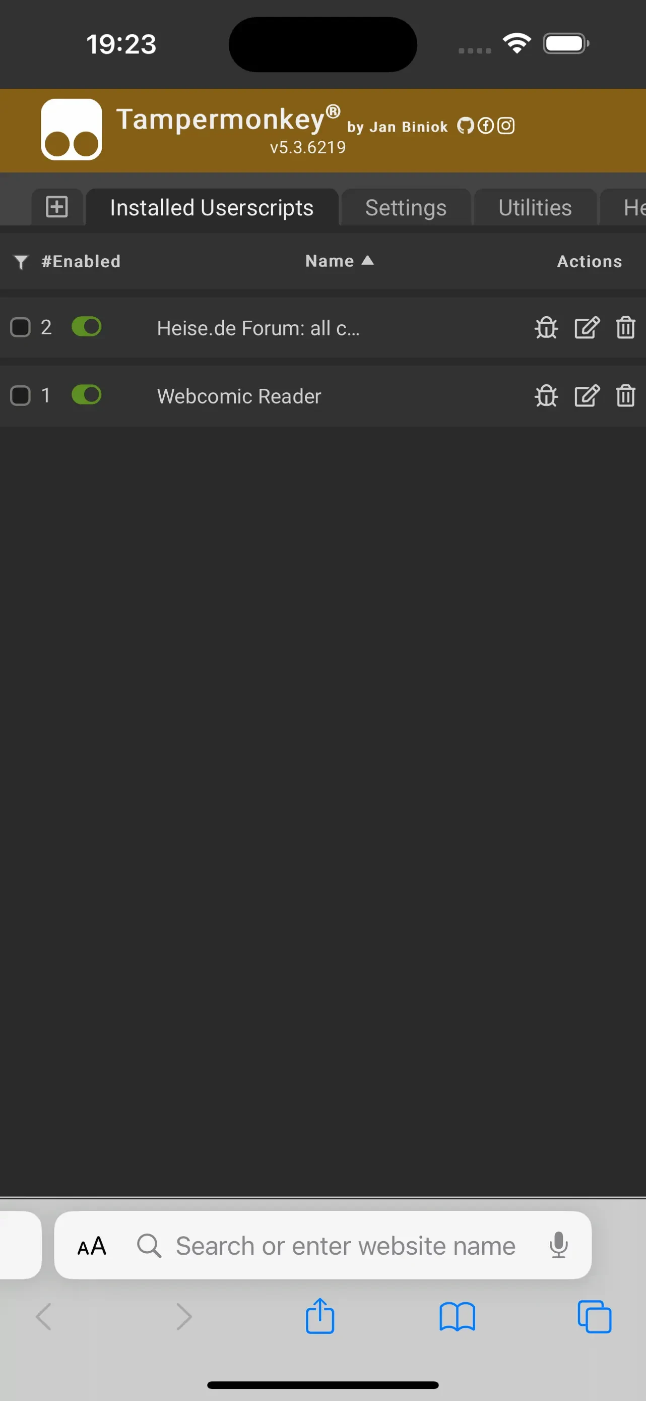 Tampermonkey app store screenshot 2 — Productivity (iOS)