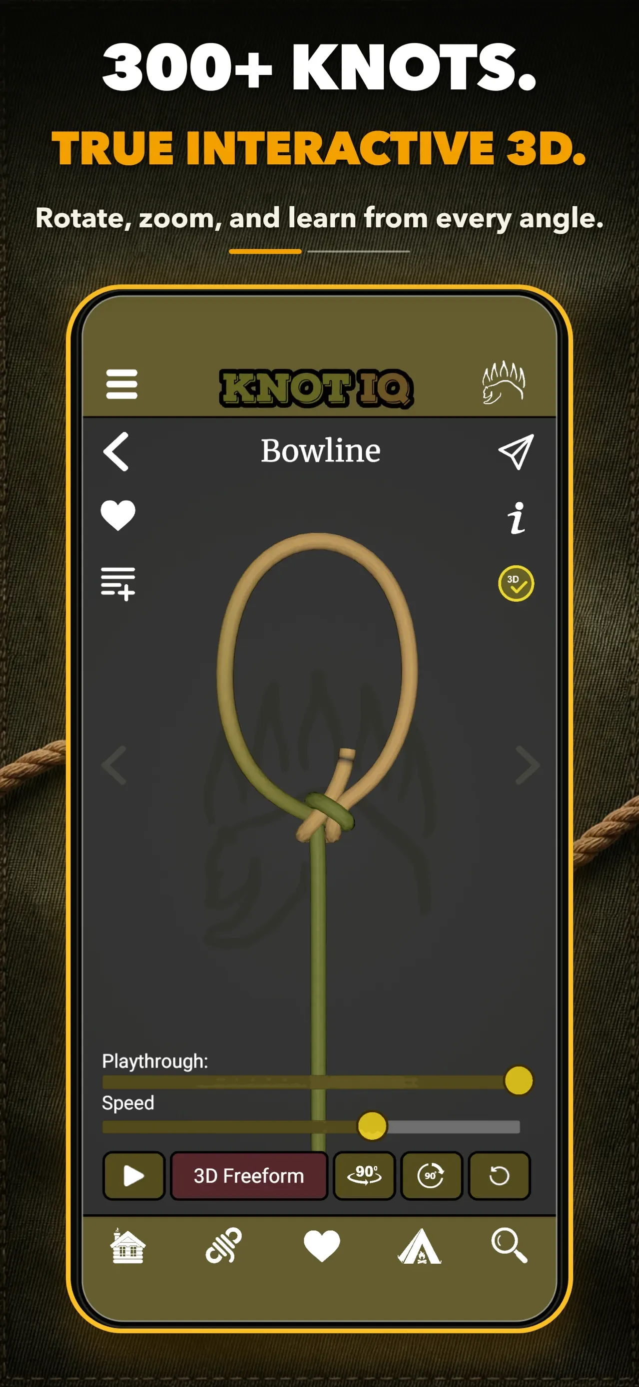 Knot IQ: 3D Knot Tying app store screenshot 1 — Reference (iOS)