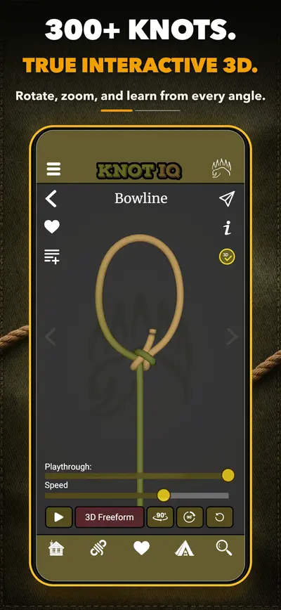 Knot IQ: 3D Knot Tying app store screenshot 1 — Reference (iOS)