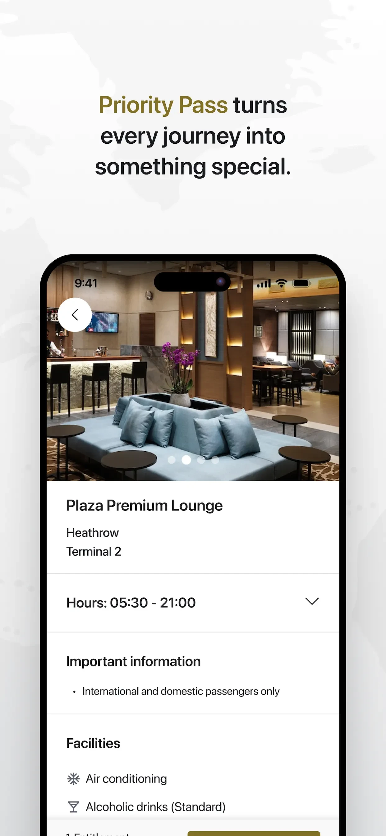 Priority Pass+ app store screenshot 3 — Unknown (iOS)