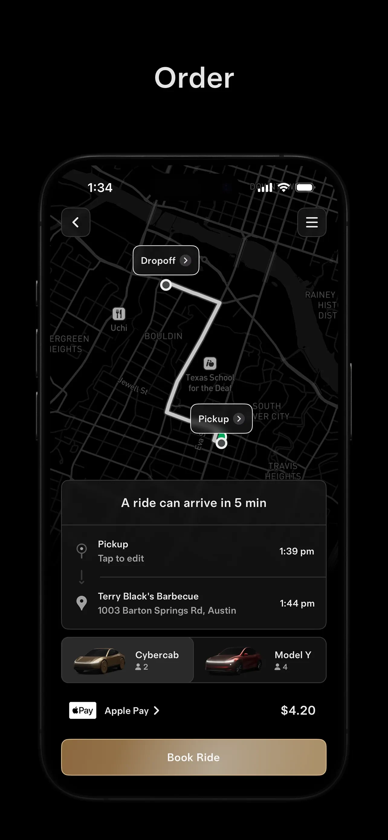 Tesla Robotaxi app store screenshot 1 — Unknown (iOS)