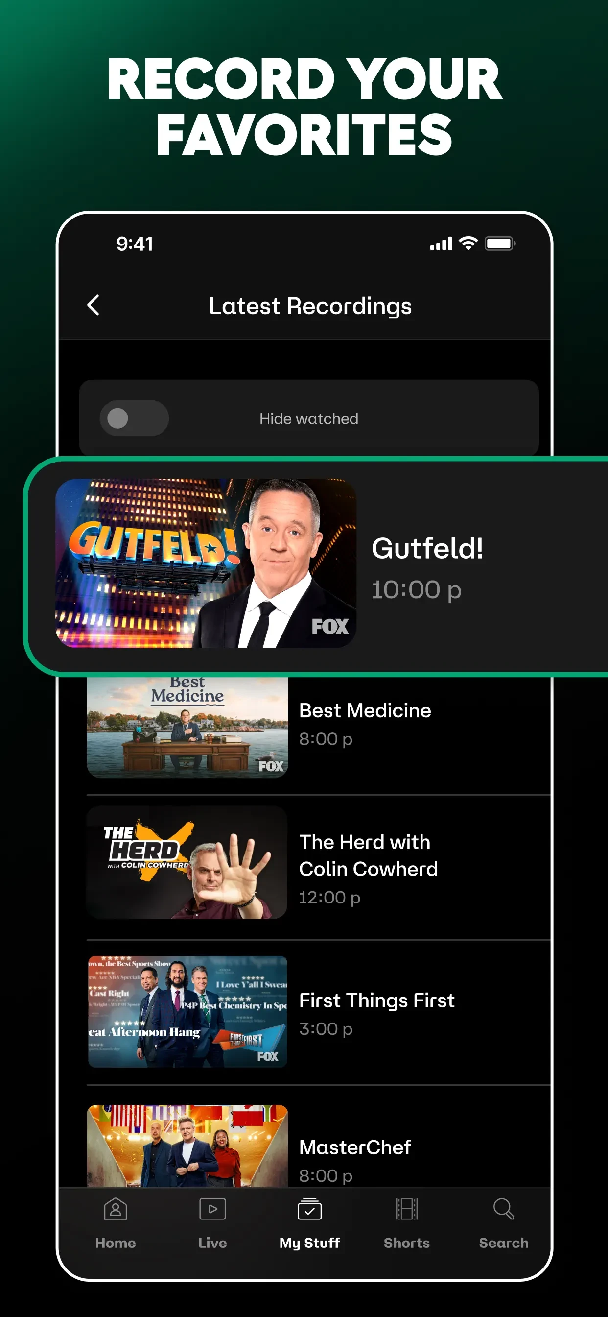 FOX One: Live News, Sports, TV app store screenshot 3 — Unknown (iOS)