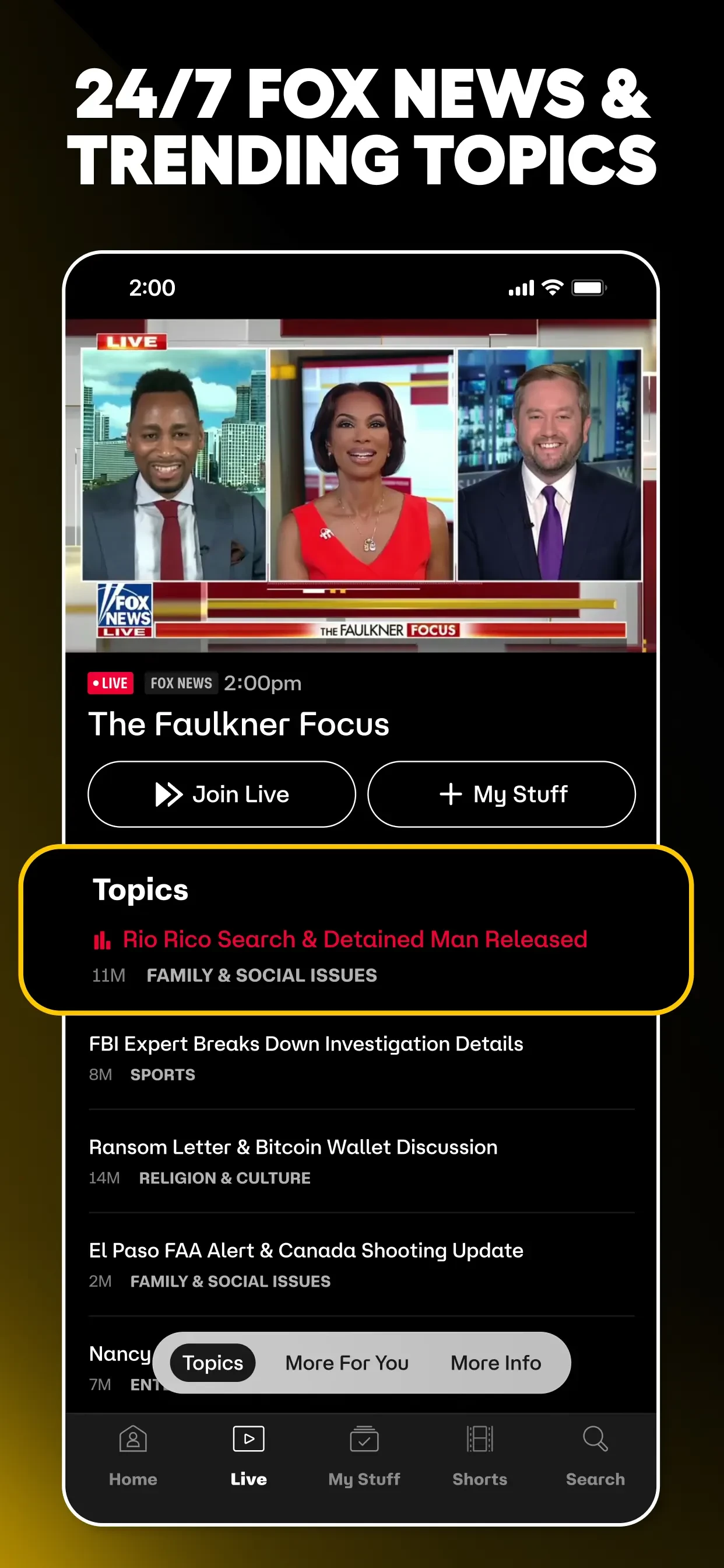 FOX One: Live News, Sports, TV app store screenshot 7 — Unknown (iOS)
