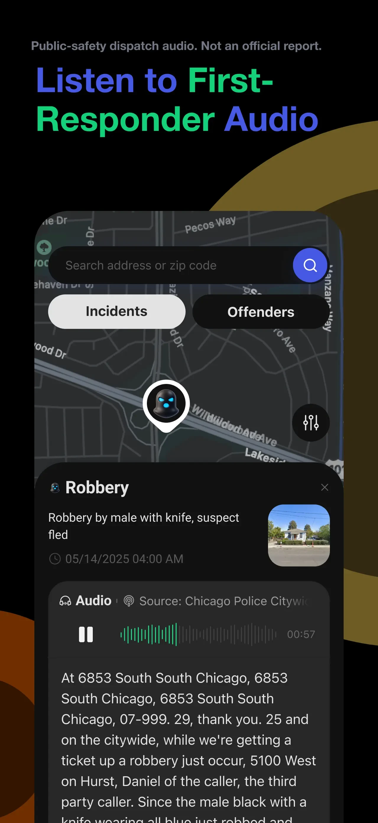 CrimeRadar Dispatch Audio app store screenshot 2 — News (iOS)