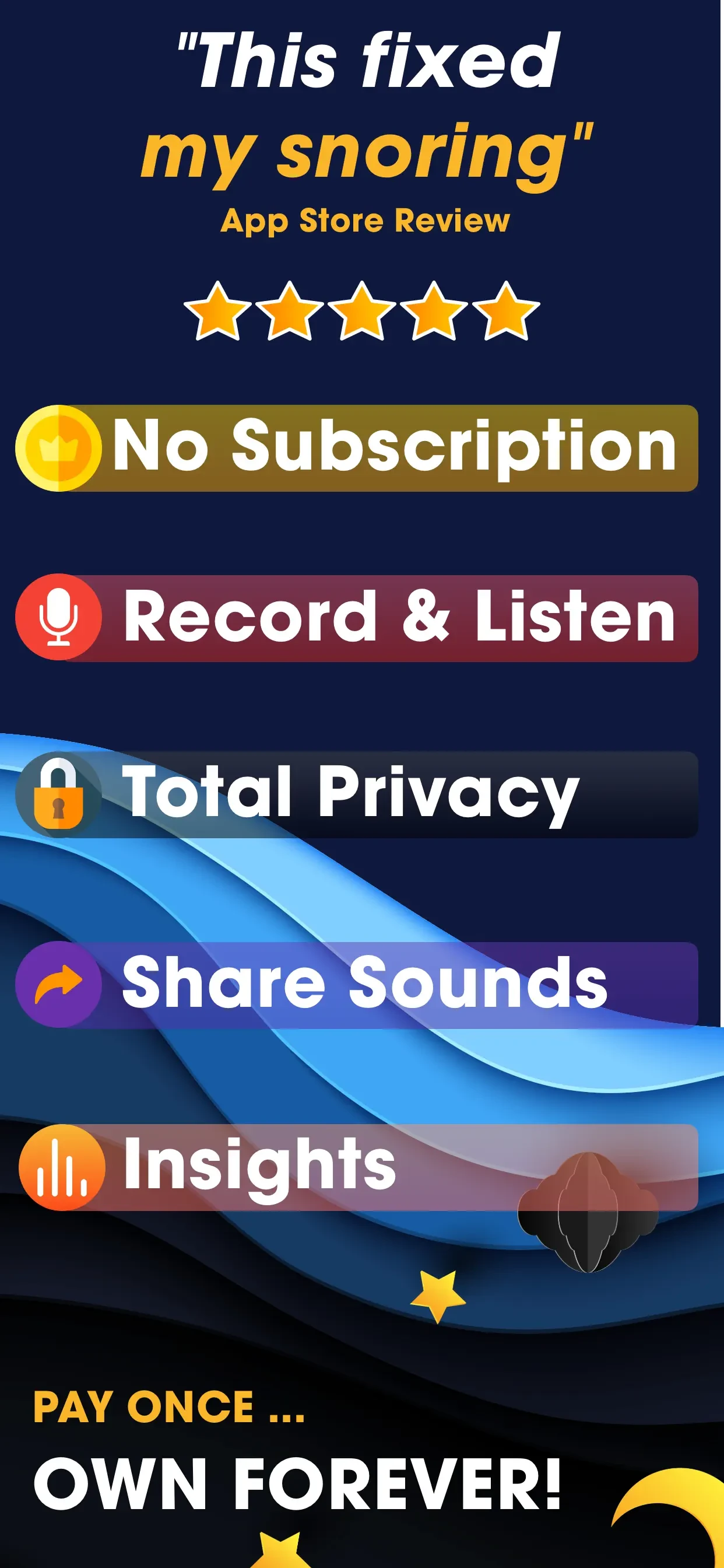 AutoSnore: Snoring Recorder app store screenshot 3 — Medical (iOS)