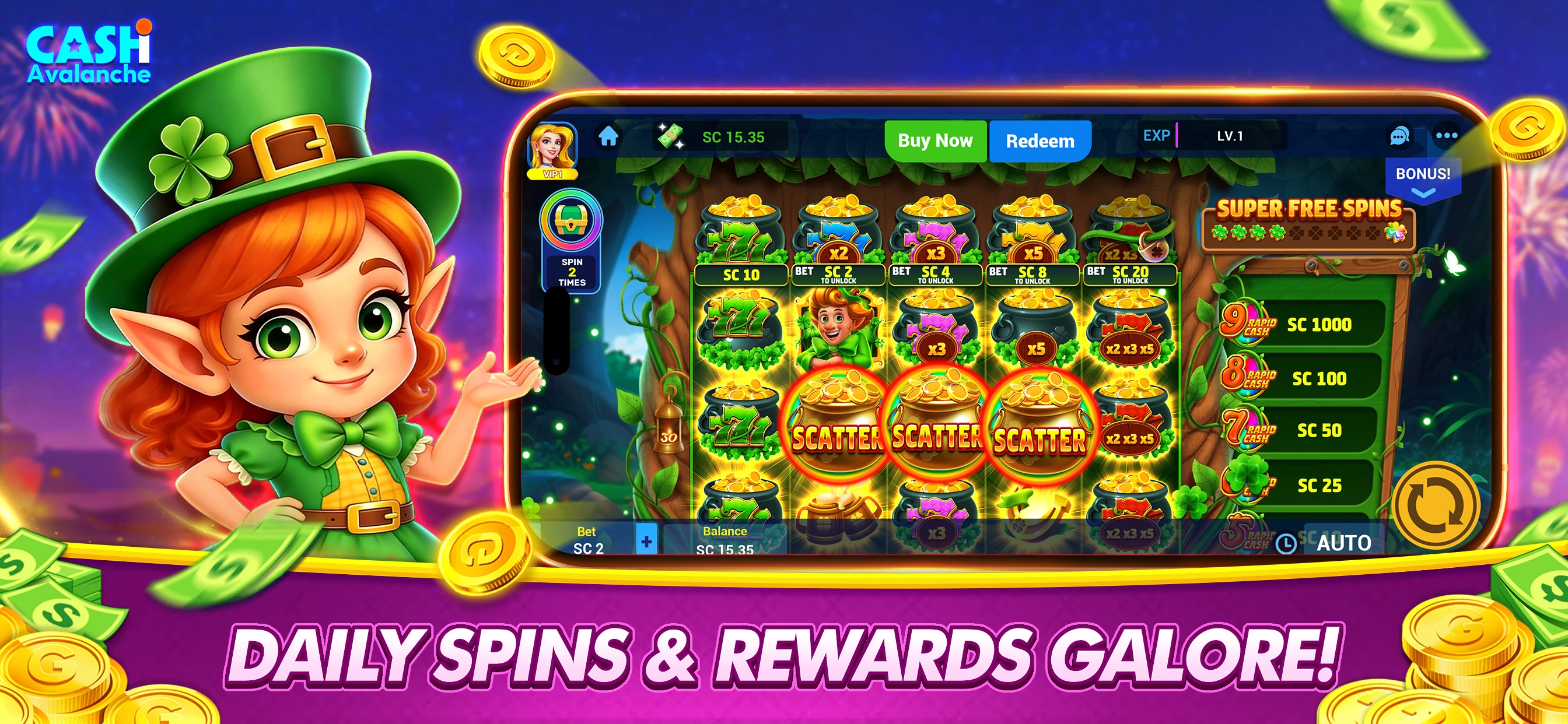 Cash Avalanche:Casino Slot app store screenshot 3 — Games (iOS)