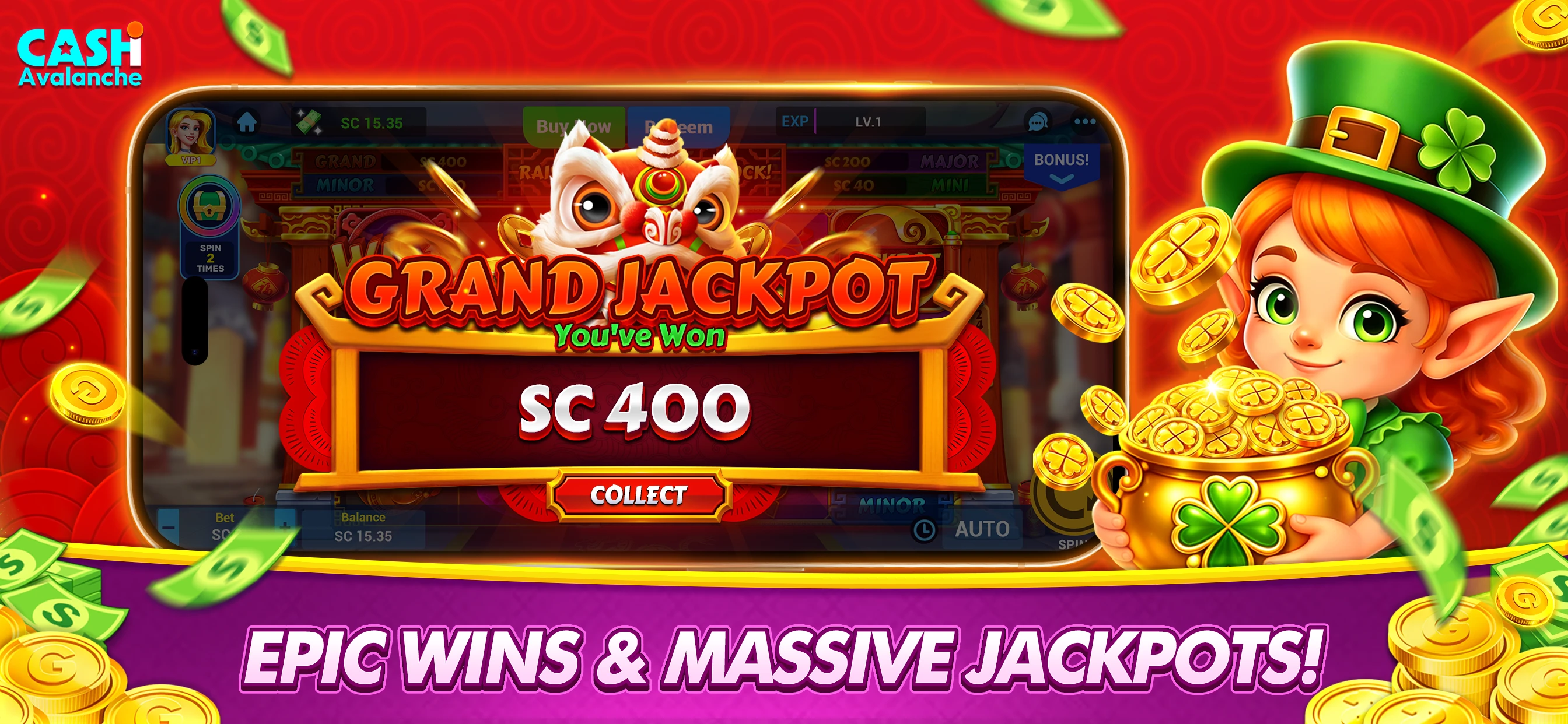 Cash Avalanche:Casino Slot app store screenshot 4 — Games (iOS)