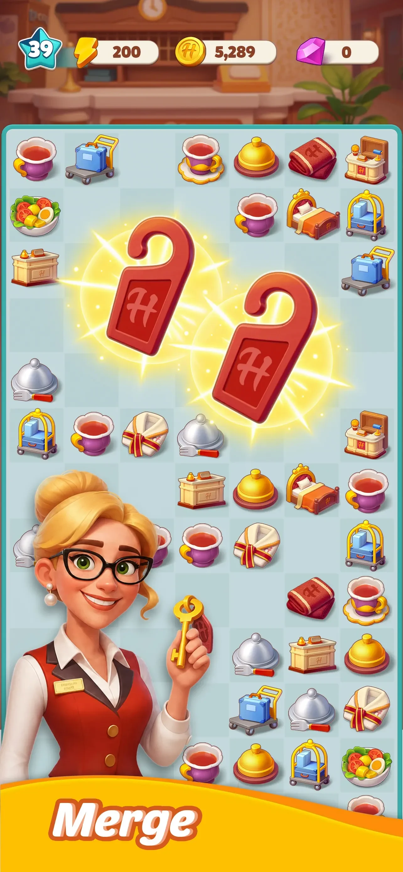 Hotel Legacy: Merge Game app store screenshot 2 — Games (iOS)