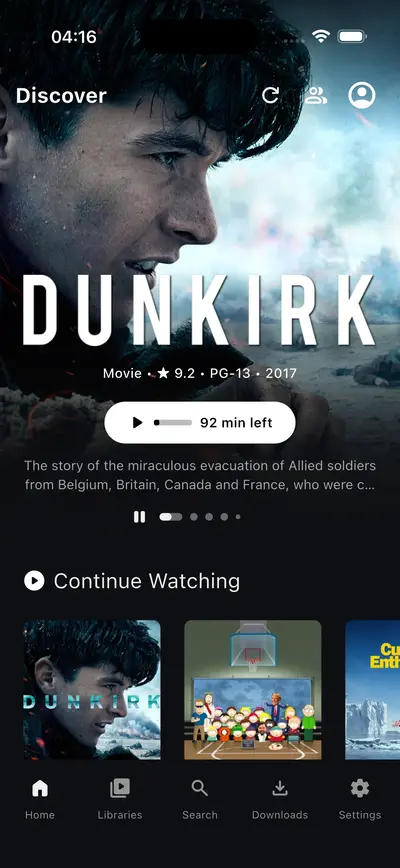 Plezy for Plex & Jellyfin app store screenshot 1 — Entertainment (iOS)