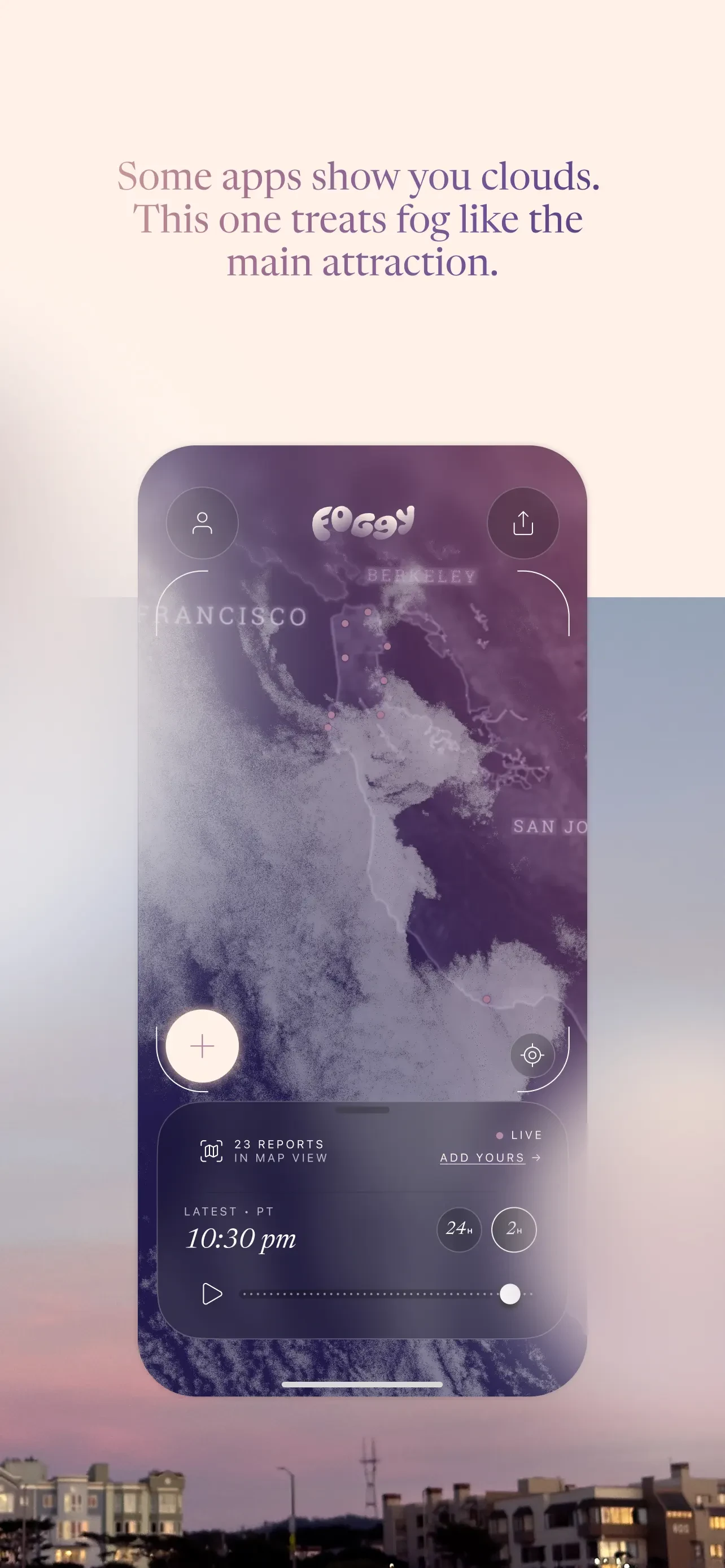 Foggy: Bay Area Fog Tracker app store screenshot 2 — Unknown (iOS)