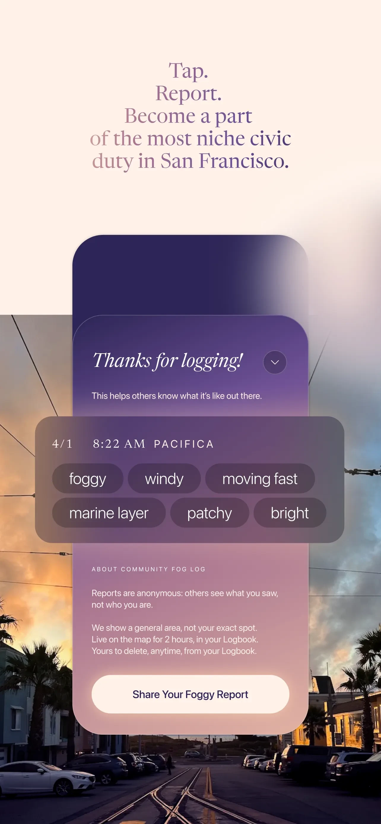 Foggy: Bay Area Fog Tracker app store screenshot 4 — Unknown (iOS)