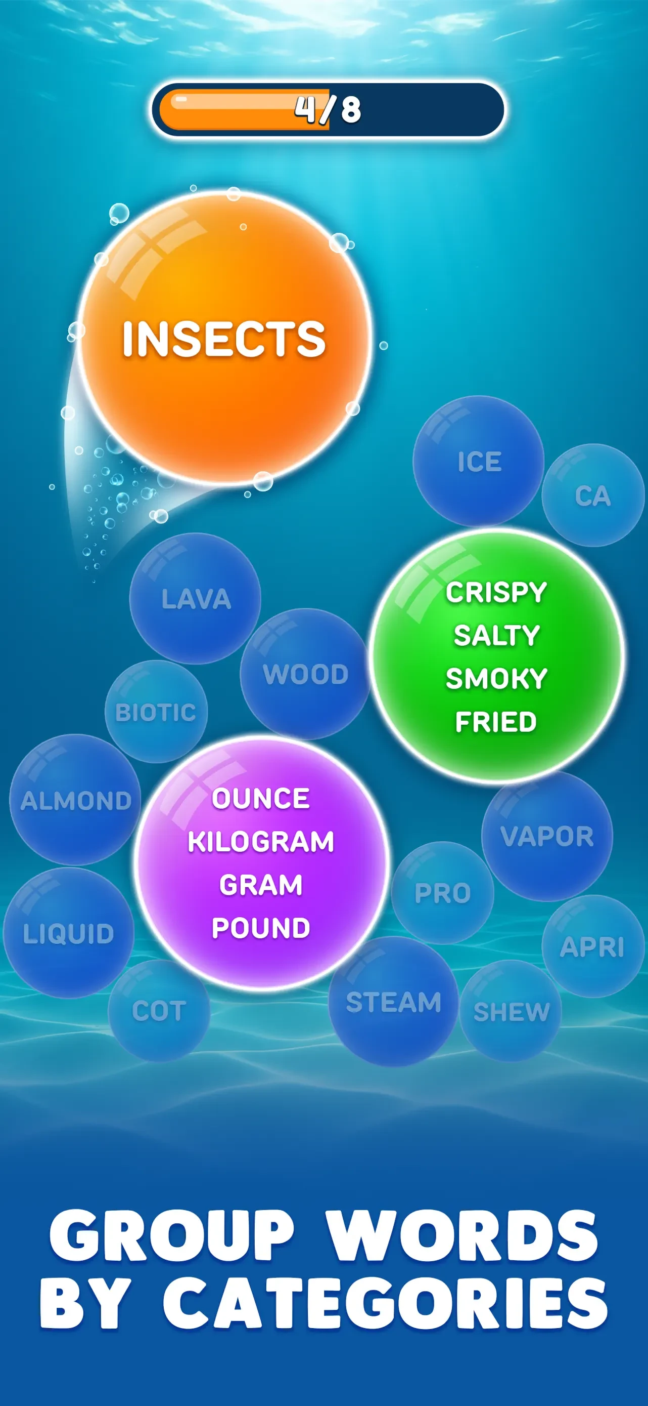 Bubble Word Jam app store screenshot 1 — Games (iOS)