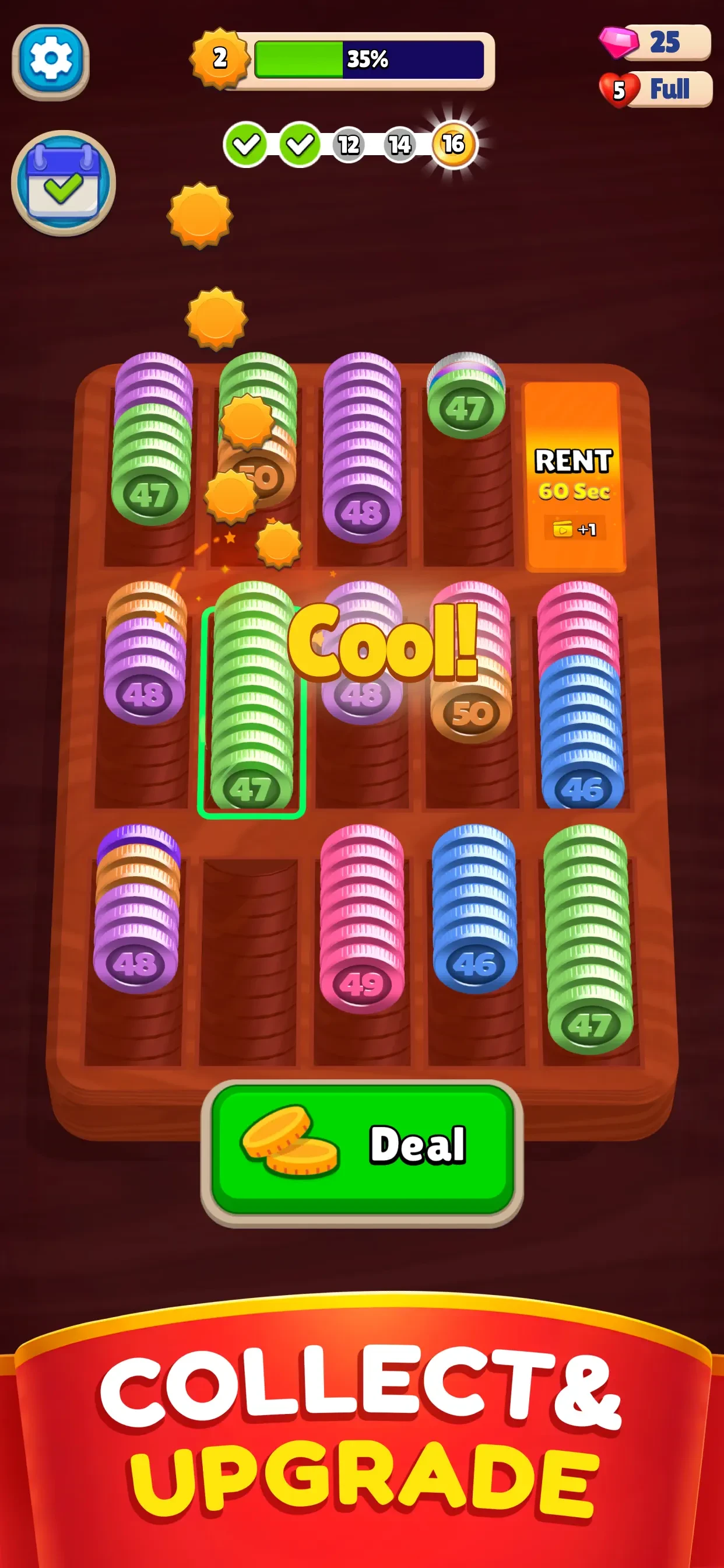 Pocket Sort: Coin Merge Puzzle app store screenshot 2 — Games (iOS)