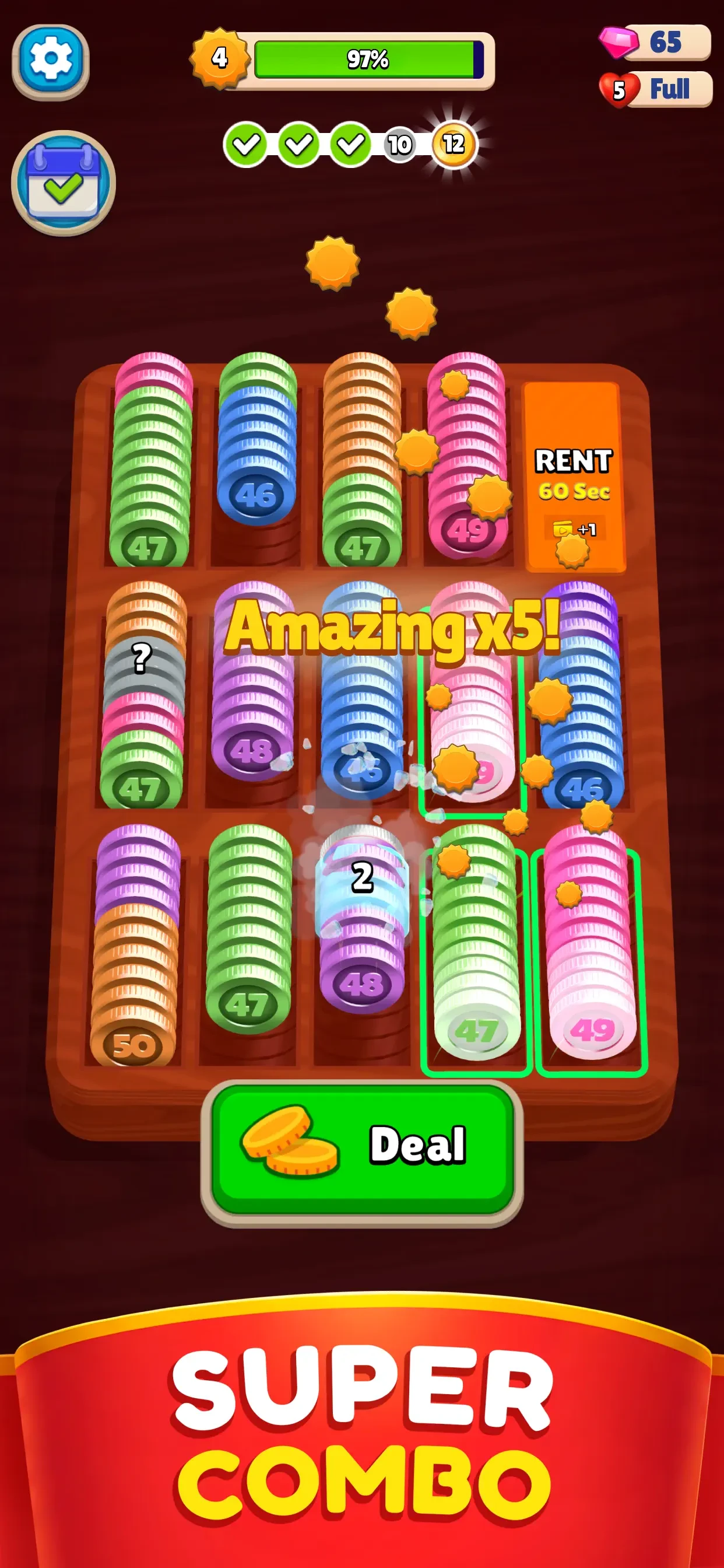 Pocket Sort: Coin Merge Puzzle app store screenshot 4 — Games (iOS)