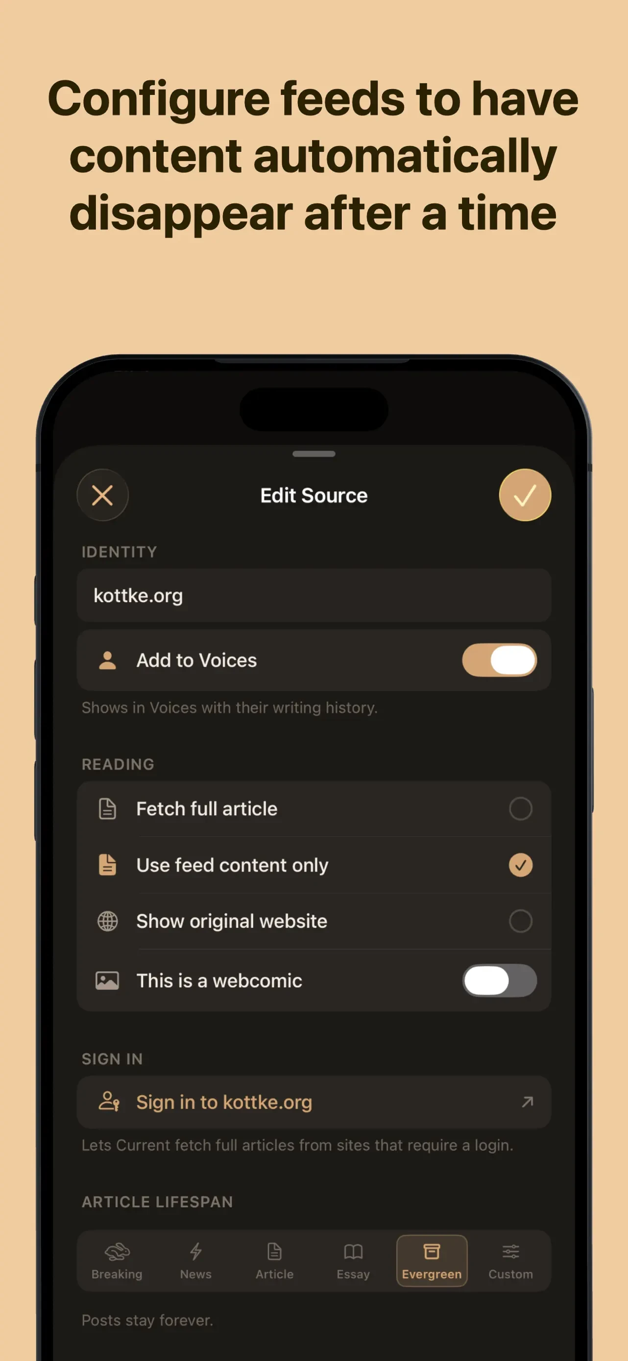 Current Reader app store screenshot 6 — News (iOS)