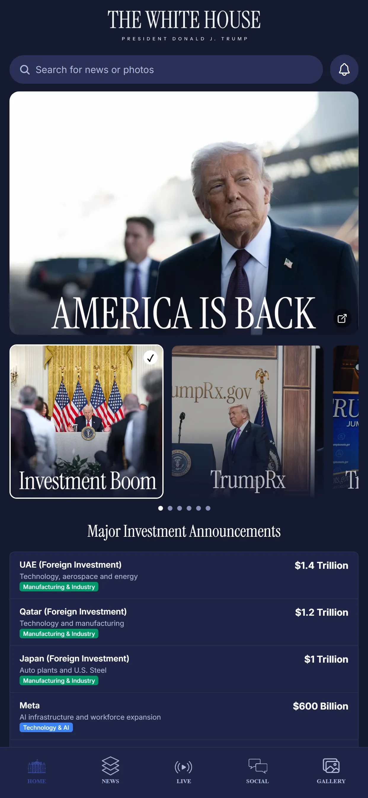 The White House app store screenshot 1 — Unknown (iOS)
