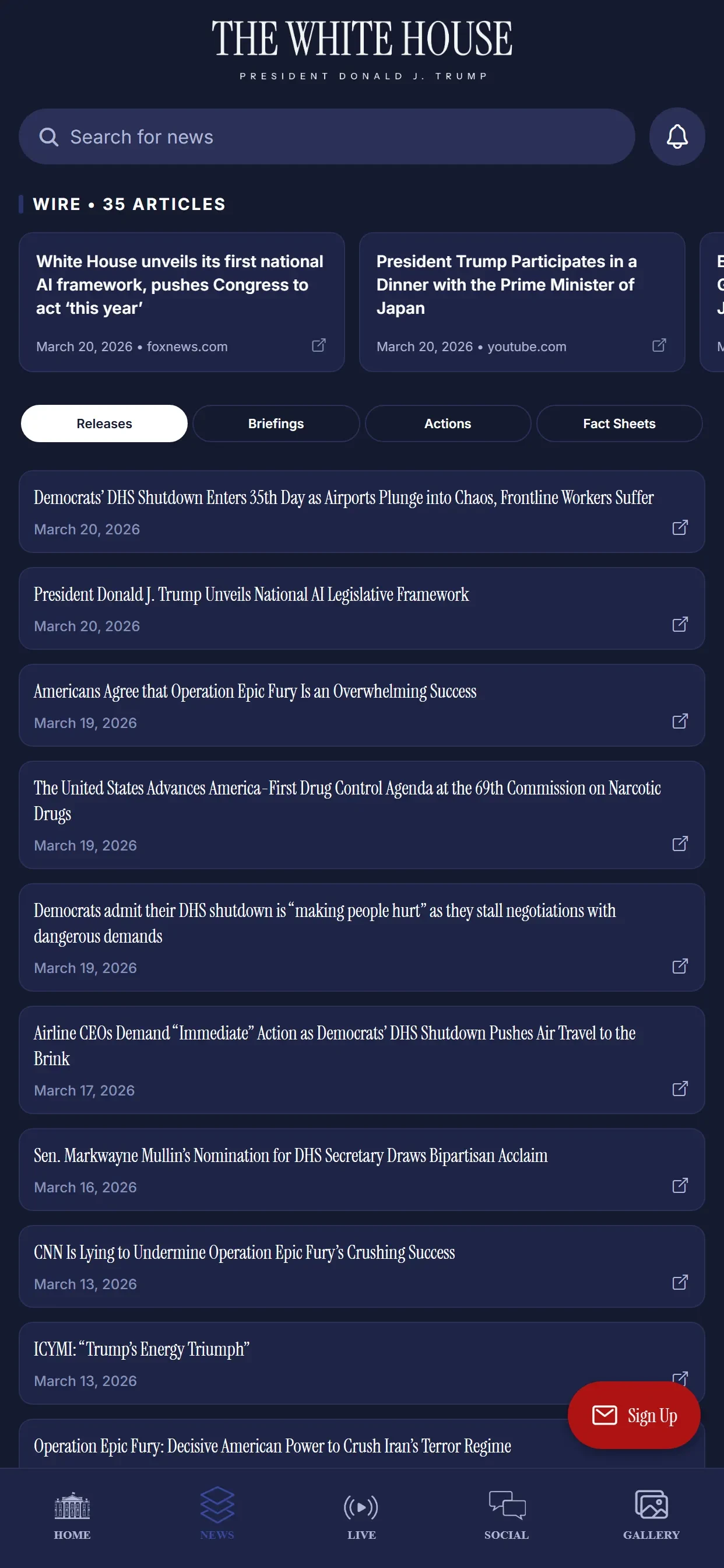 The White House app store screenshot 2 — Unknown (iOS)