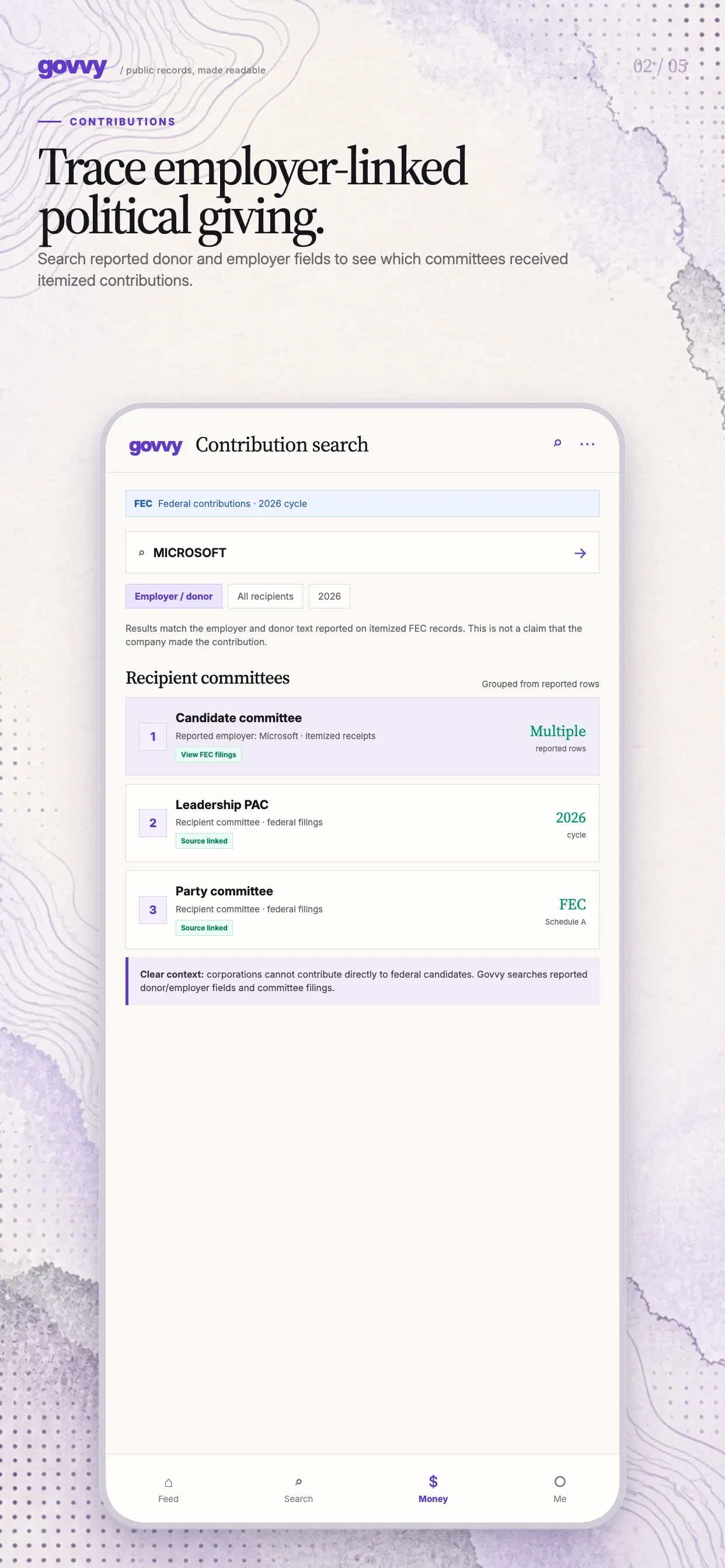 Govvy: US Politicians app store screenshot 2 — Education (iOS)