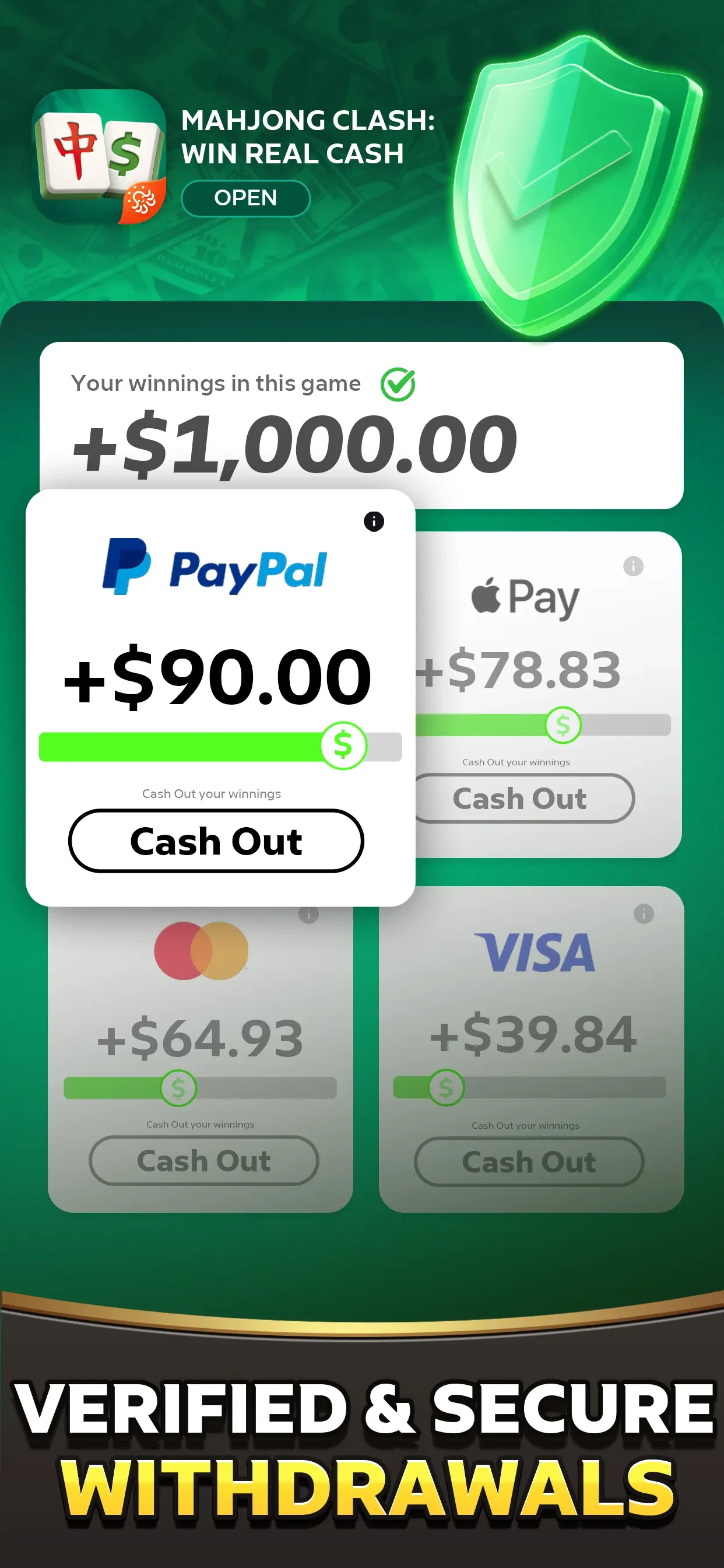 Mahjong Clash: Win Real Cash app store screenshot 3 — Games (iOS)