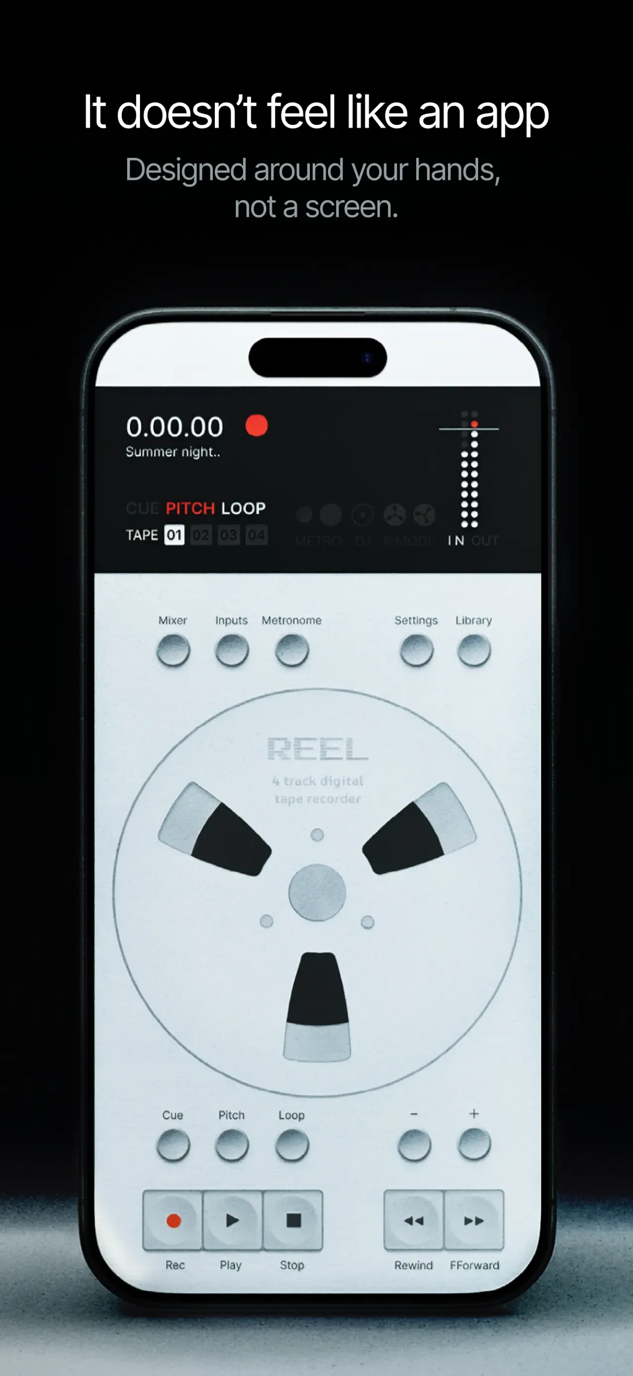 Reel: 4-Track Recorder app store screenshot 1 — Music (iOS)