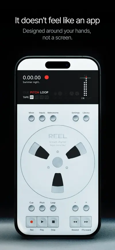 Reel: 4-Track Recorder app store screenshot 1 — Music (iOS)